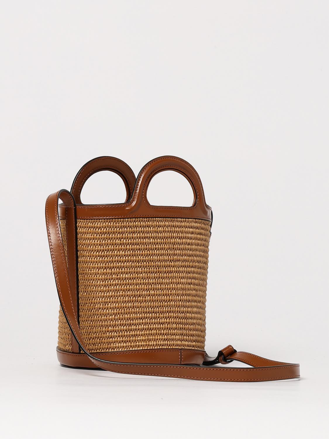 MARNI BORSA MINI: Borsa a mano Tropicalia a secchiello Marni, Naturale - Img 3