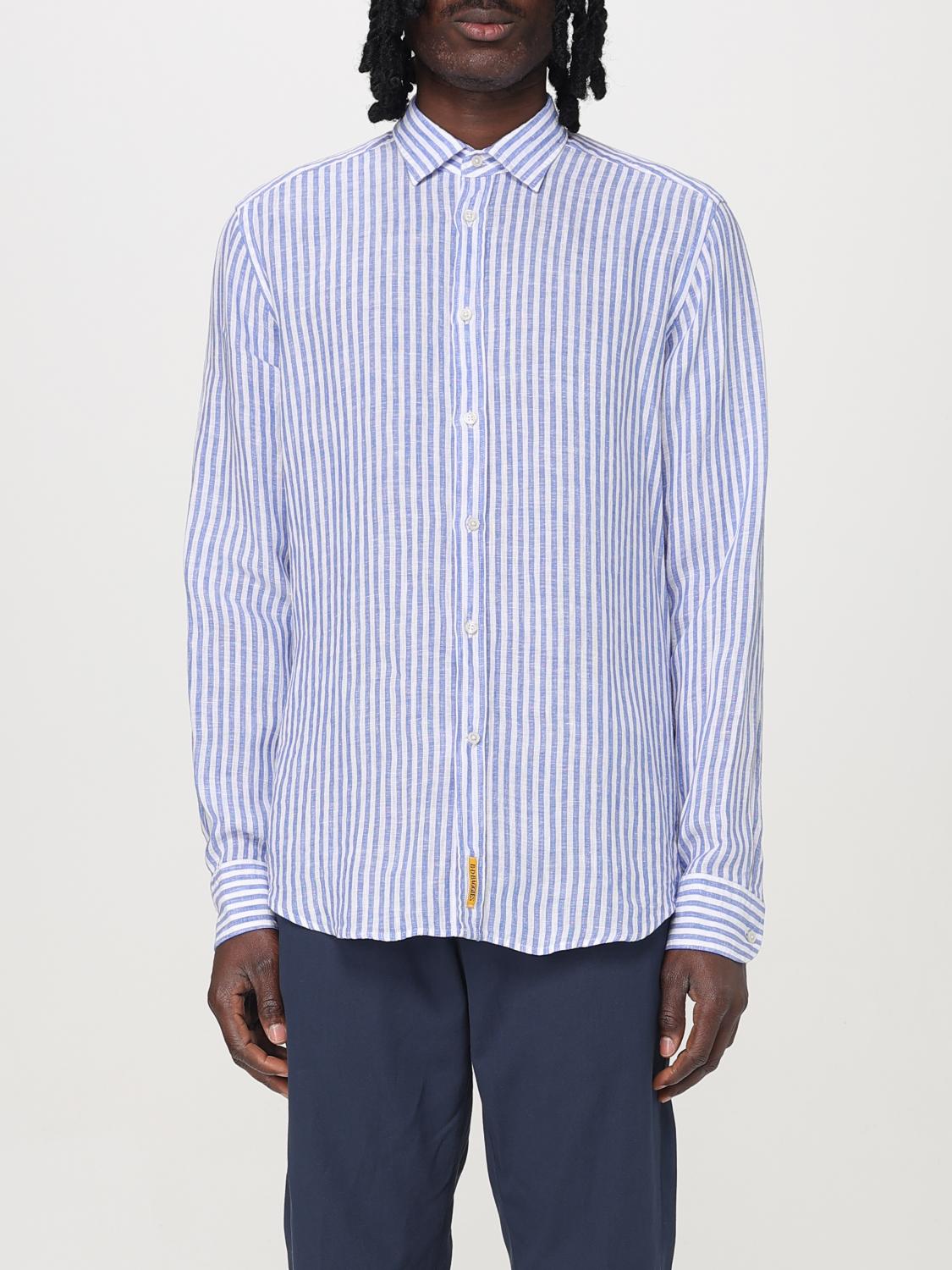 B.D BAGGIES CAMICIA: Camicia classica B.D Baggies in lino a righe , Blue - Img 1