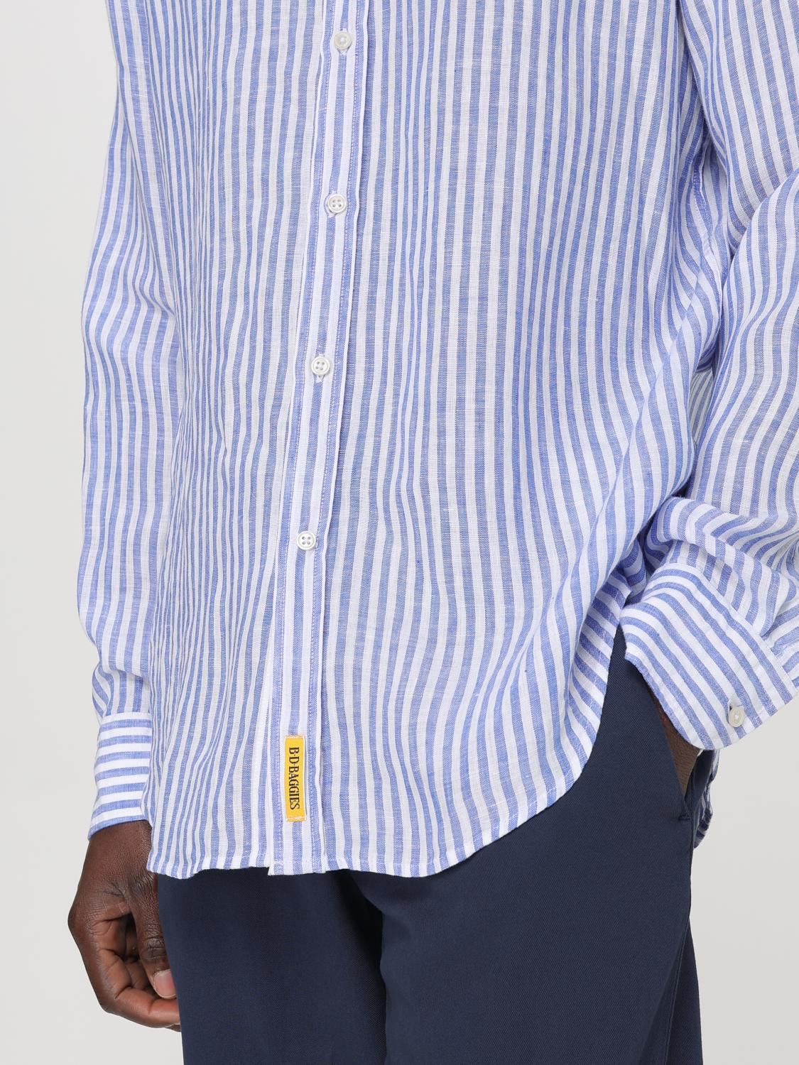 B.D BAGGIES CAMICIA: Camicia classica B.D Baggies in lino a righe , Blue - Img 3