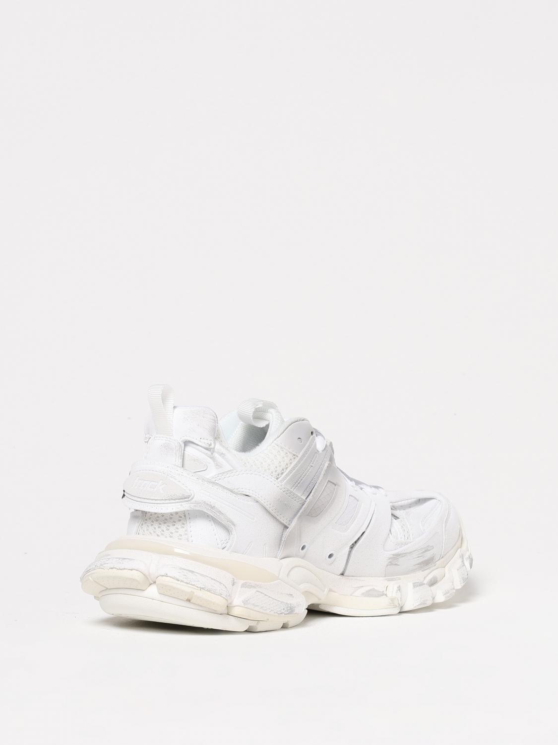 BALENCIAGA SNEAKERS: Sneakers Track Signature Balenciaga in mesh e pelle sintetica , Bianco - Img 3