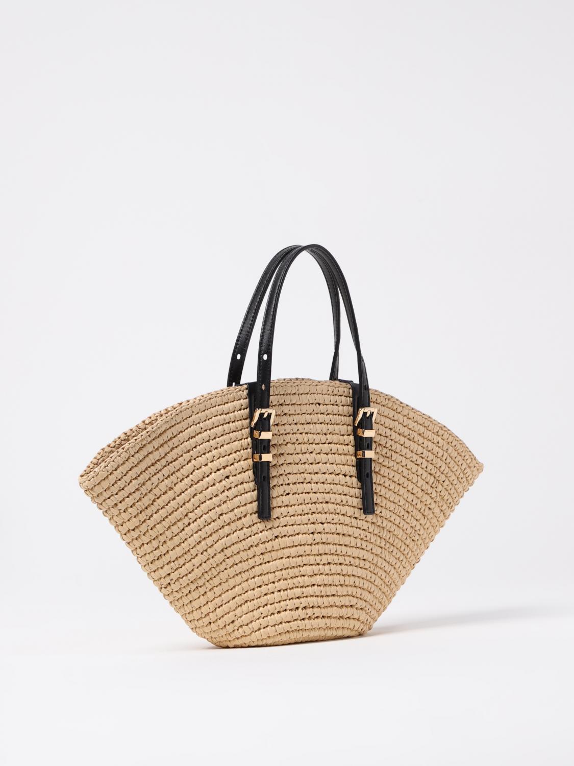 MICHAEL KORS BORSA TOTE: Borsa tote Isa piccola in paglia lavorata a mano Michael Kors, Naturale - Img 2