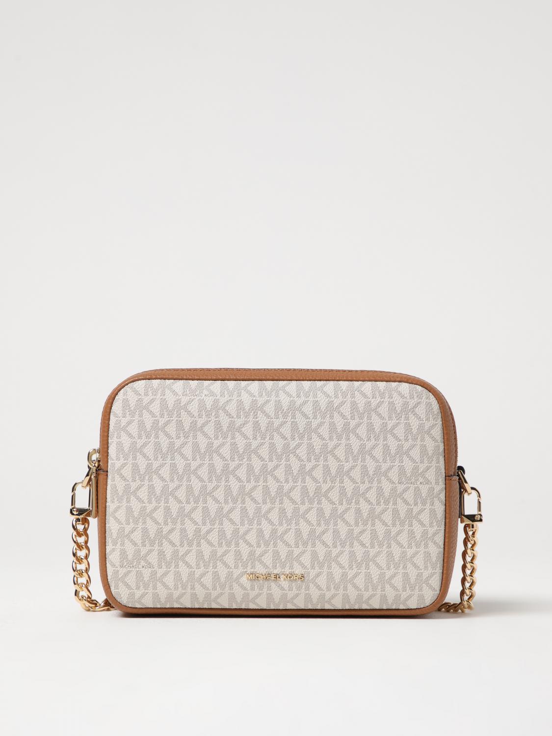 MICHAEL KORS BORSA MINI: Camera bag a tracolla Bryant media con logo Michael Kors, Avorio - Img 1
