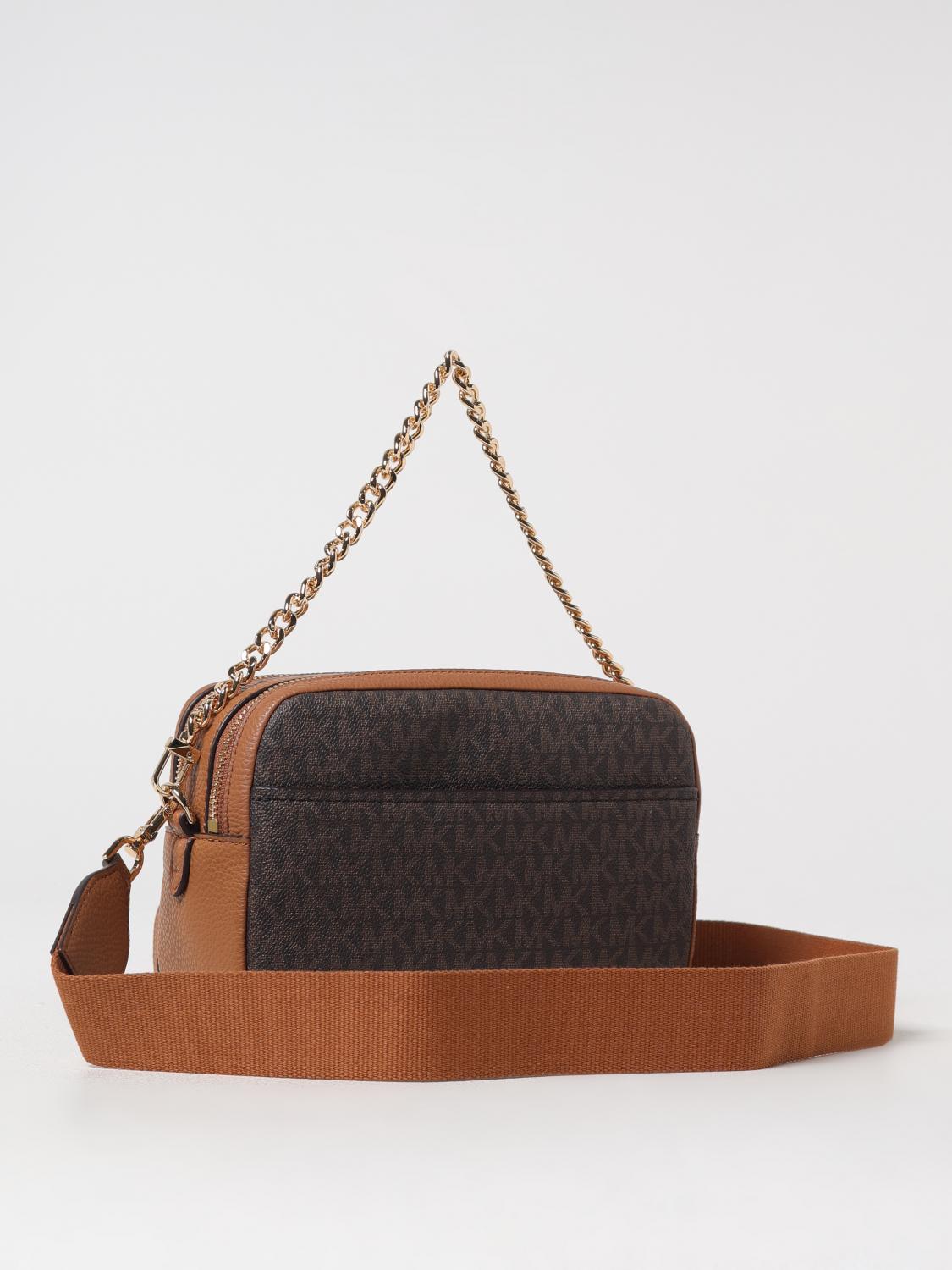 MICHAEL KORS BORSA MINI: Camera bag a tracolla Bryant media con logo Michael Kors, Cuoio - Img 2