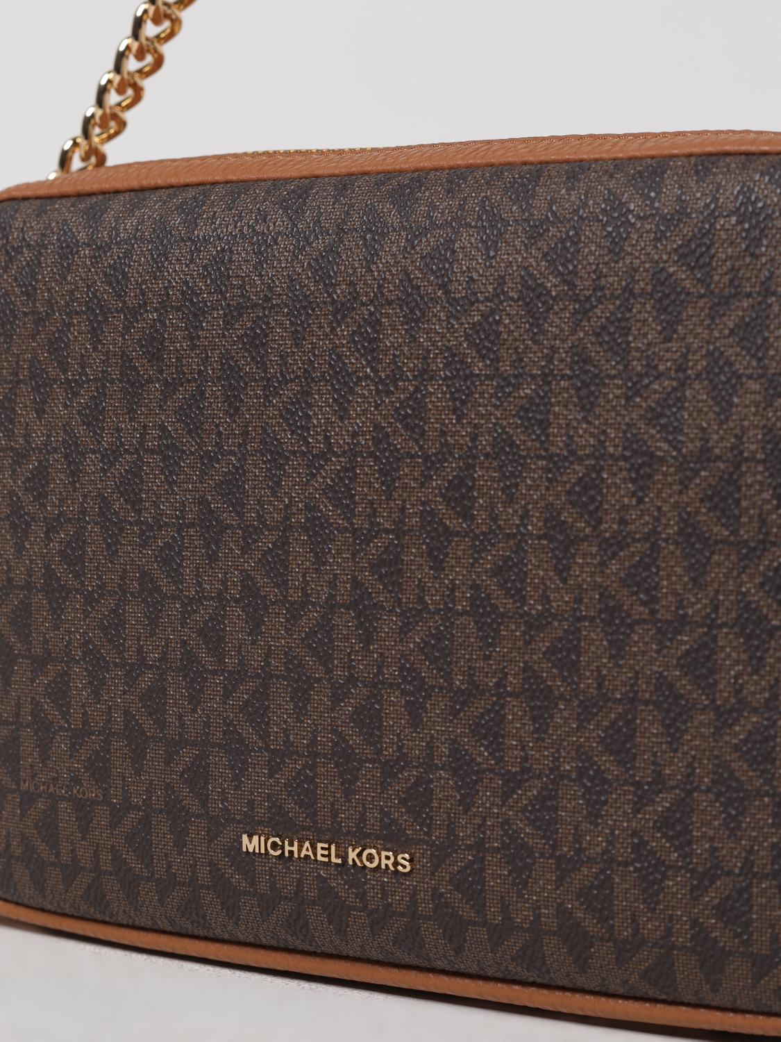 MICHAEL KORS BORSA MINI: Camera bag a tracolla Bryant media con logo Michael Kors, Cuoio - Img 3
