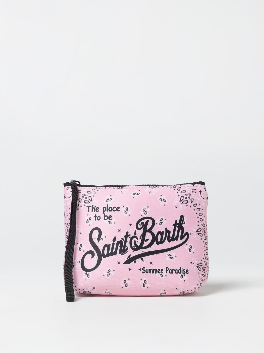 MC2 SAINT BARTH CLUTCH: Pochette MC2 Saint Barth in canvas e neoprene con stampa bandana , Rosa - Img 1