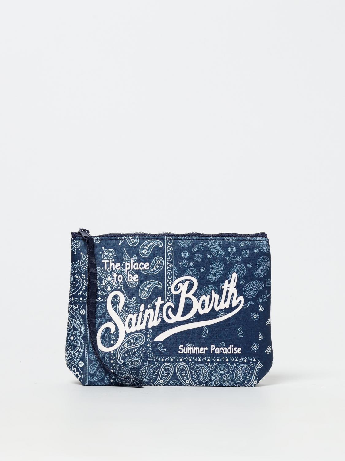 MC2 SAINT BARTH BORSA: Pochette MC2 Saint Barth in neoprene con logo, Blue - Img 1