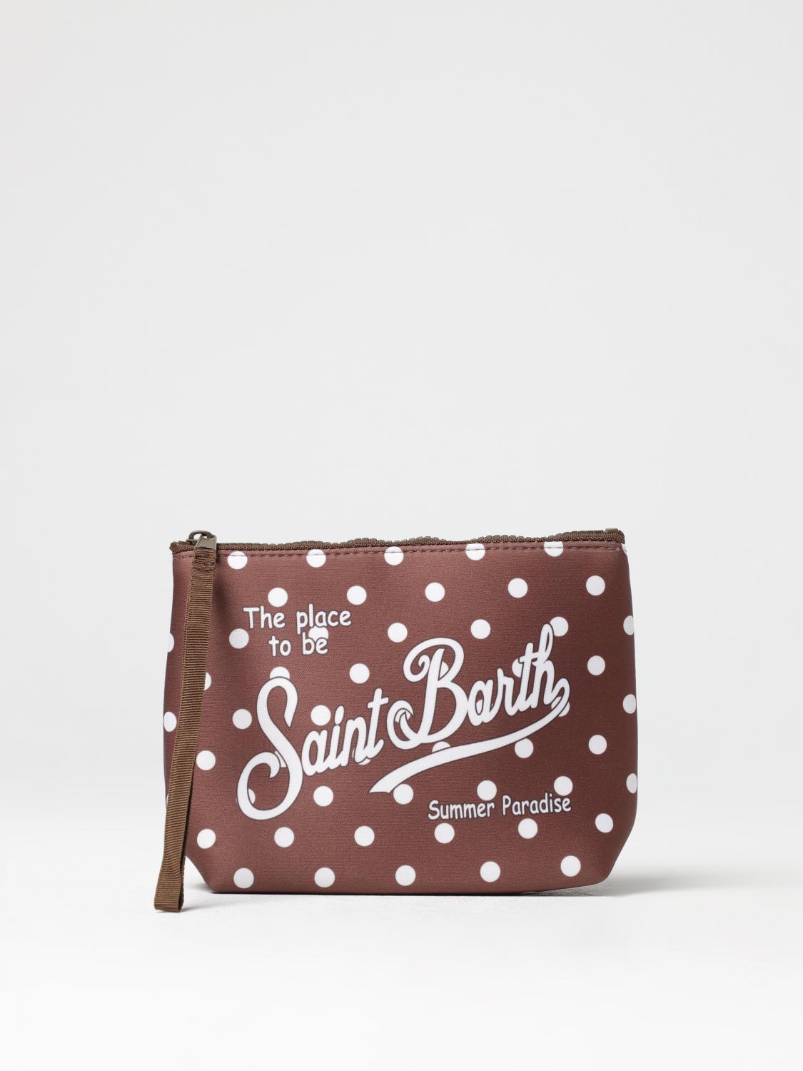 MC2 SAINT BARTH BORSA: Pochette MC2 Saint Barth in neoprene con logo, Marrone - Img 1