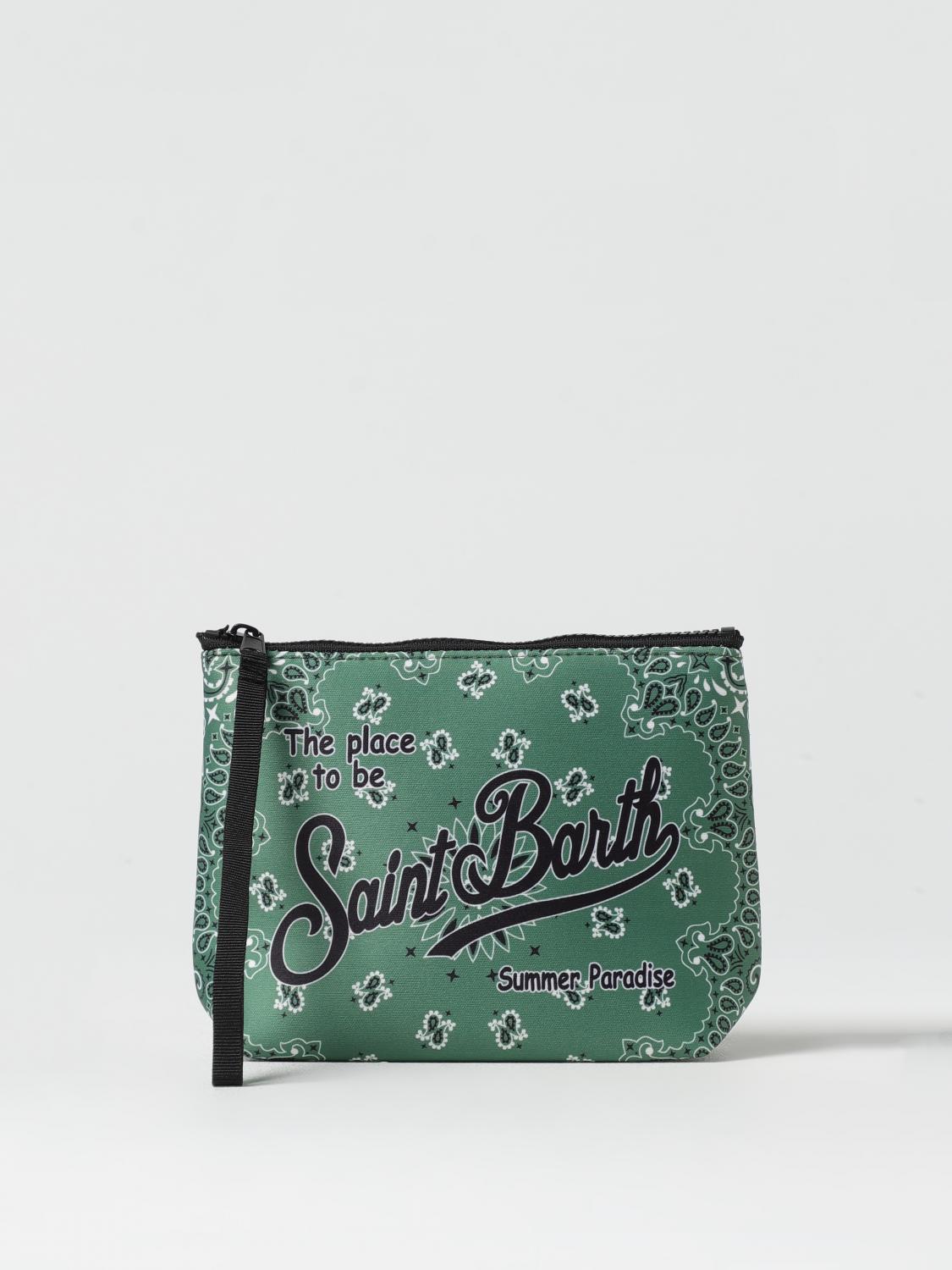 MC2 SAINT BARTH BORSA: Pochette MC2 Saint Barth in neoprene con logo, Verde - Img 1