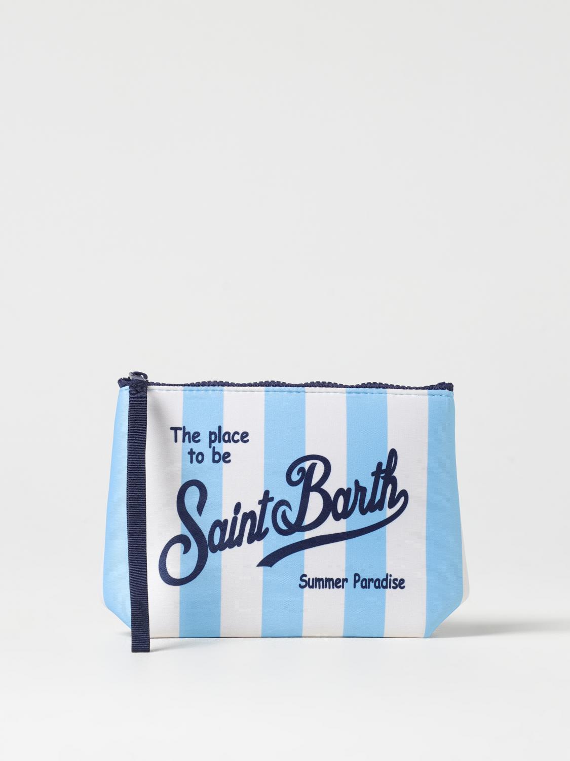 MC2 SAINT BARTH BORSA: Pochette MC2 Saint Barth in neoprene con stampa a righe, Blue - Img 1