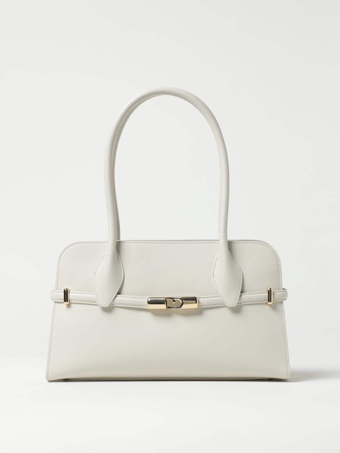 FURLA BORSA A SPALLA: Borsa Goccia Furla in pelle , Panna - Img 1