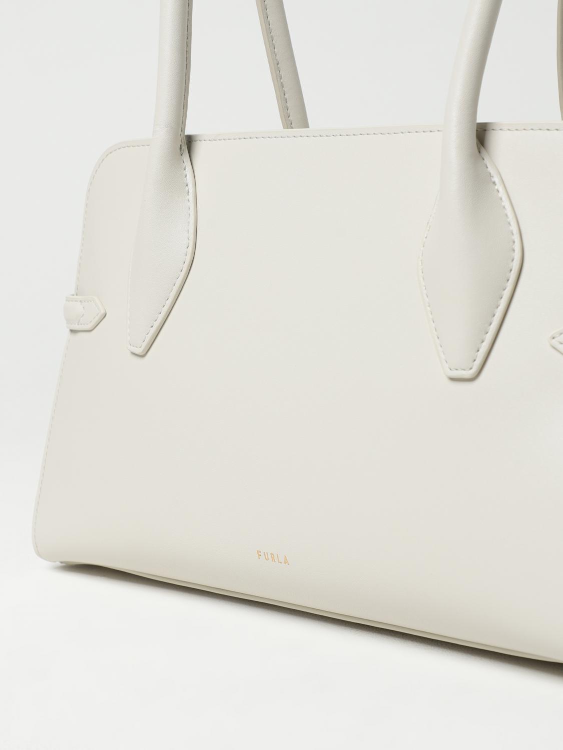 FURLA BORSA A SPALLA: Borsa Goccia Furla in pelle , Panna - Img 3