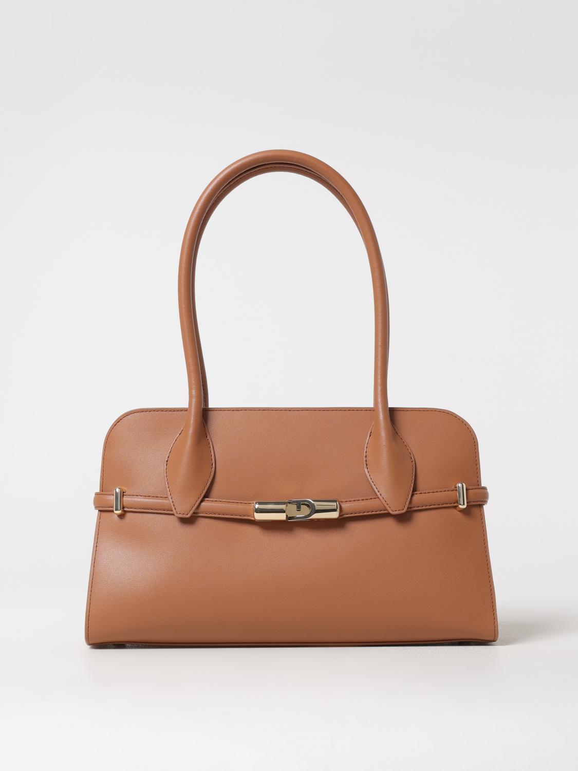 FURLA BORSA A SPALLA: Borsa Goccia Furla in pelle , Cuoio - Img 1
