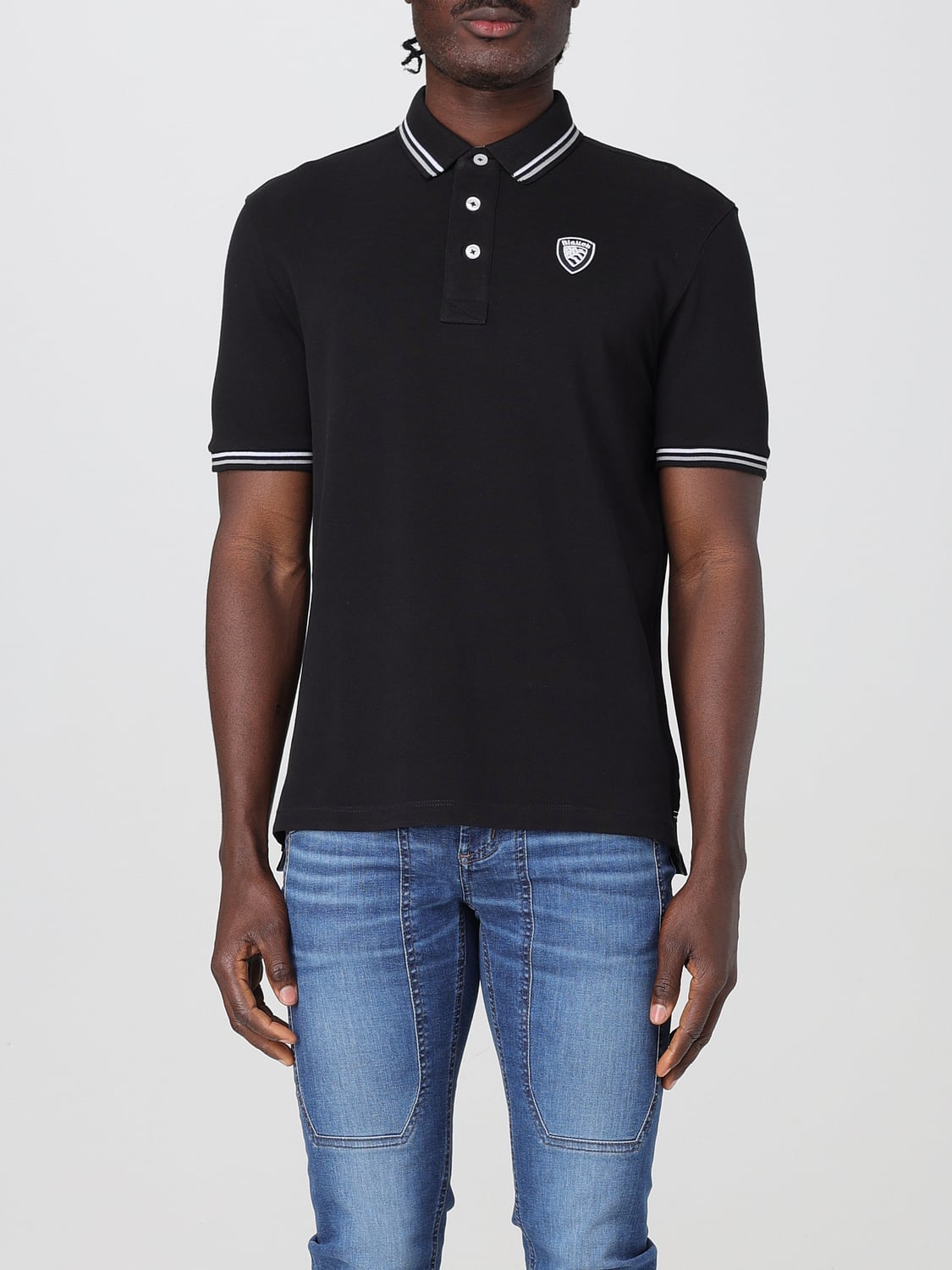 BLAUER POLO: Polo in cotone Blauer con logo, Nero - Img 1