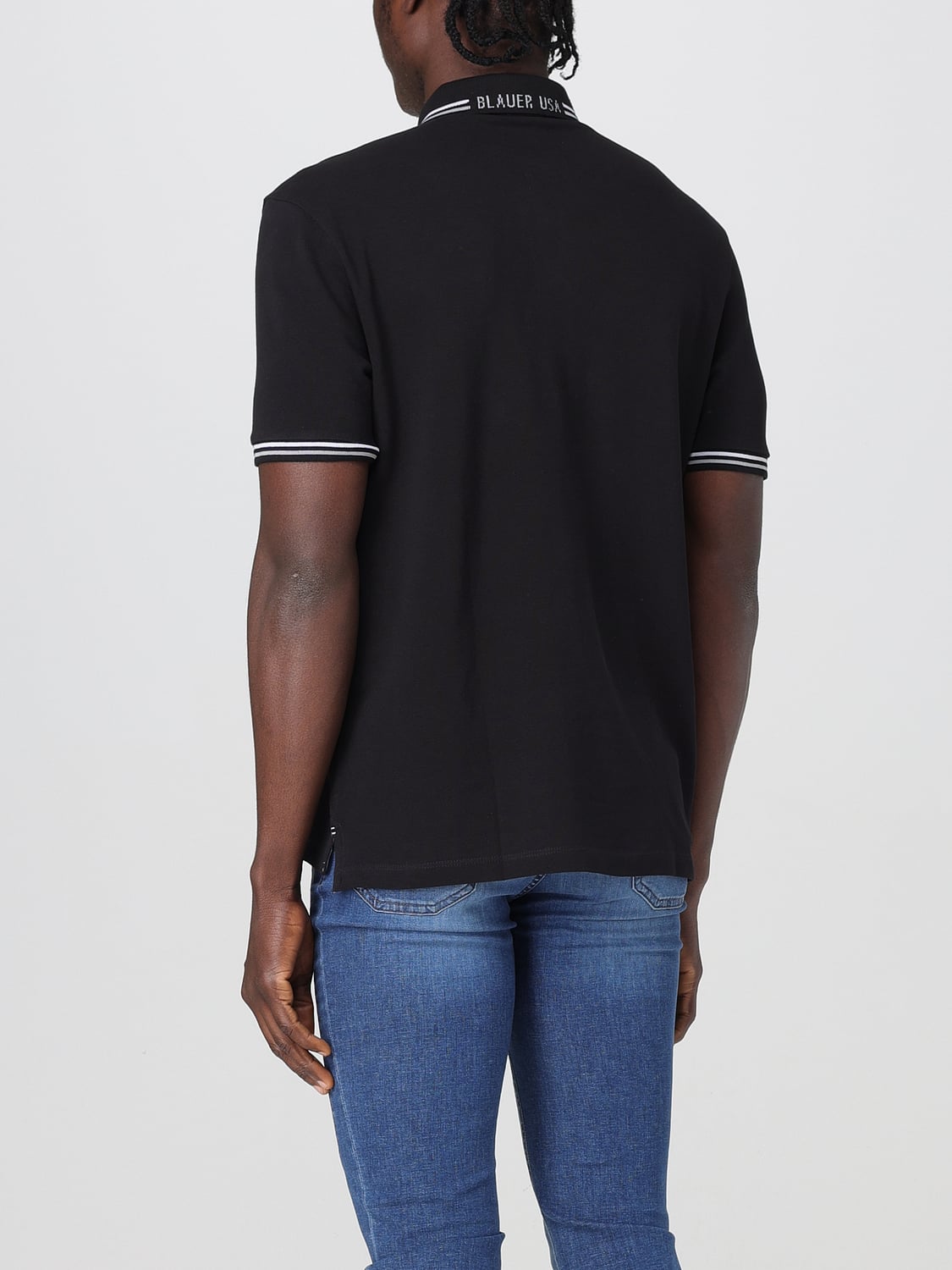 BLAUER POLO: Polo in cotone Blauer con logo, Nero - Img 2