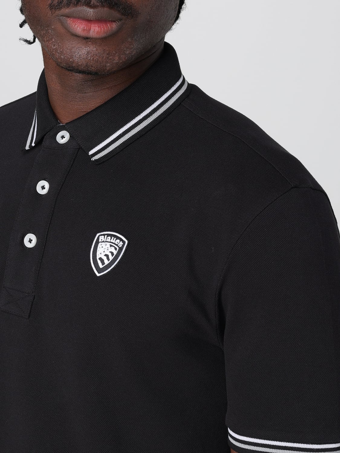 BLAUER POLO: Polo in cotone Blauer con logo, Nero - Img 3
