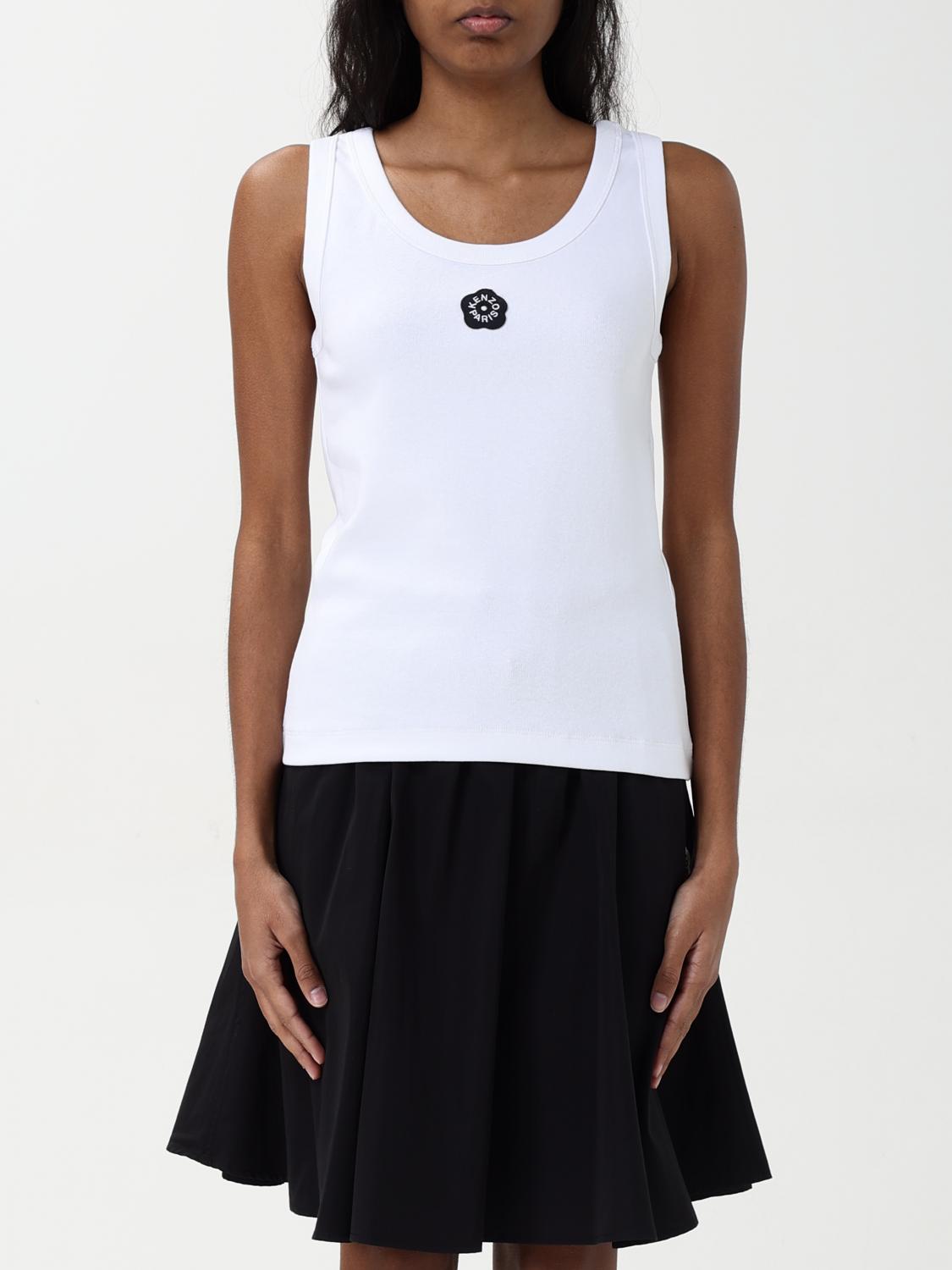 Kenzo cotton tank top - White | FF52TO7384SJ | GIGLIO.COM