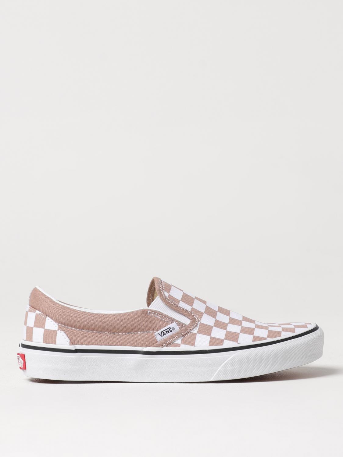 VANS SNEAKERS: Sneakers Classic Slip-On Vans in canvas check , Cipria - Img 1
