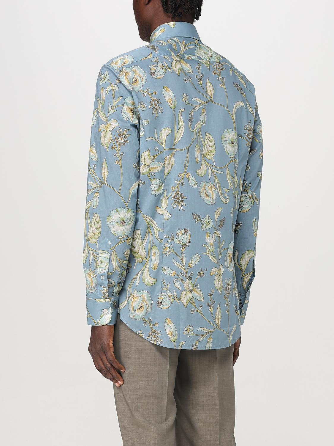 ETRO CAMICIA: Camicia Etro in cotone con stampa floreale , Azzurro - Img 3