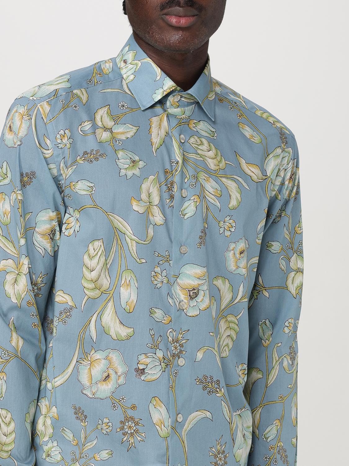 ETRO CAMICIA: Camicia Etro in cotone con stampa floreale , Azzurro - Img 5
