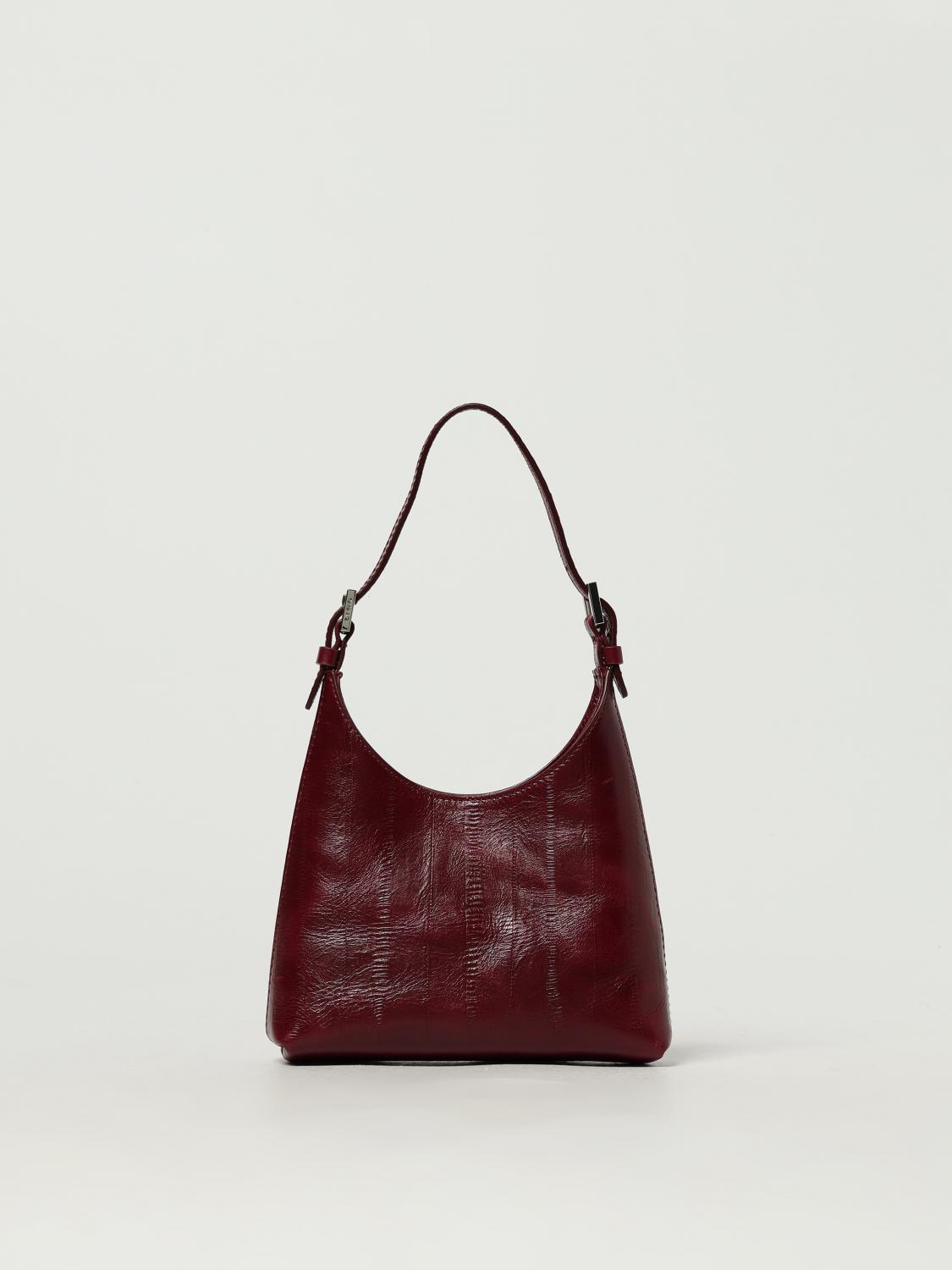 BY FAR BORSA MINI: Borsa Baby Camryn by Far in pelle increspata , Ciliegia - Img 1