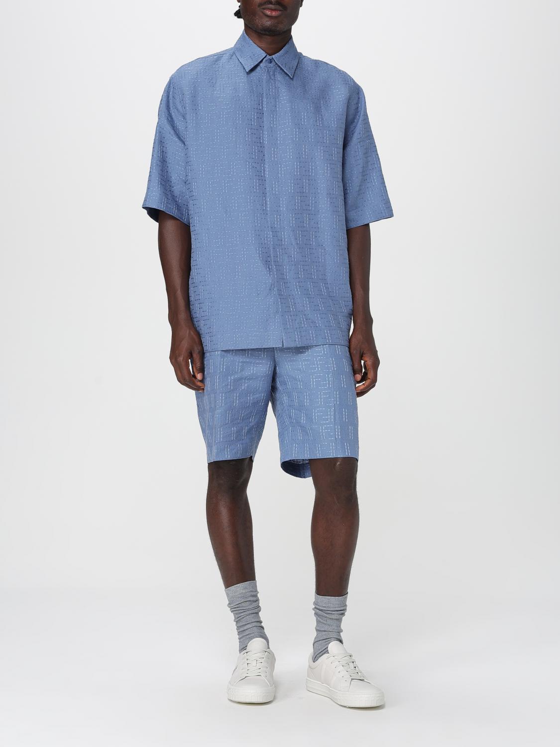 Fendi Shirt men - Gnawed Blue | FS1317 AU6Y | GIGLIO.COM