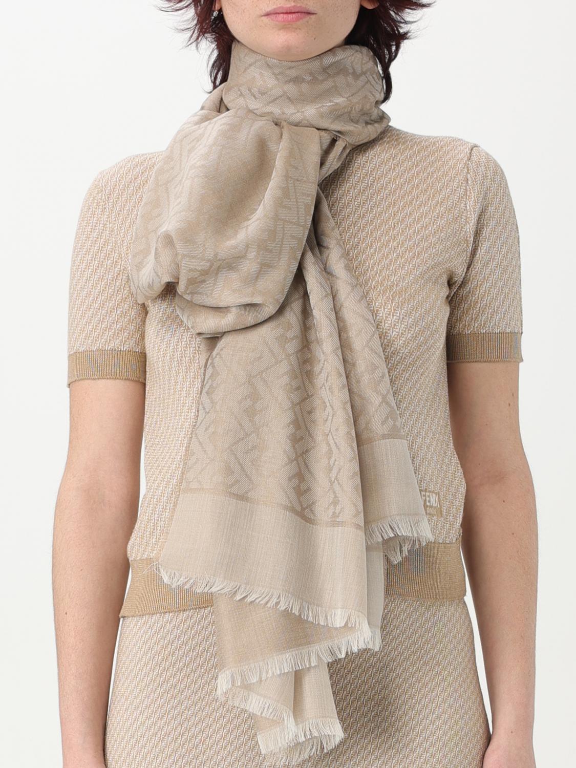 Fendi Neck scarf woman - Dove Grey | FXT246 AUM4 | GIGLIO.COM