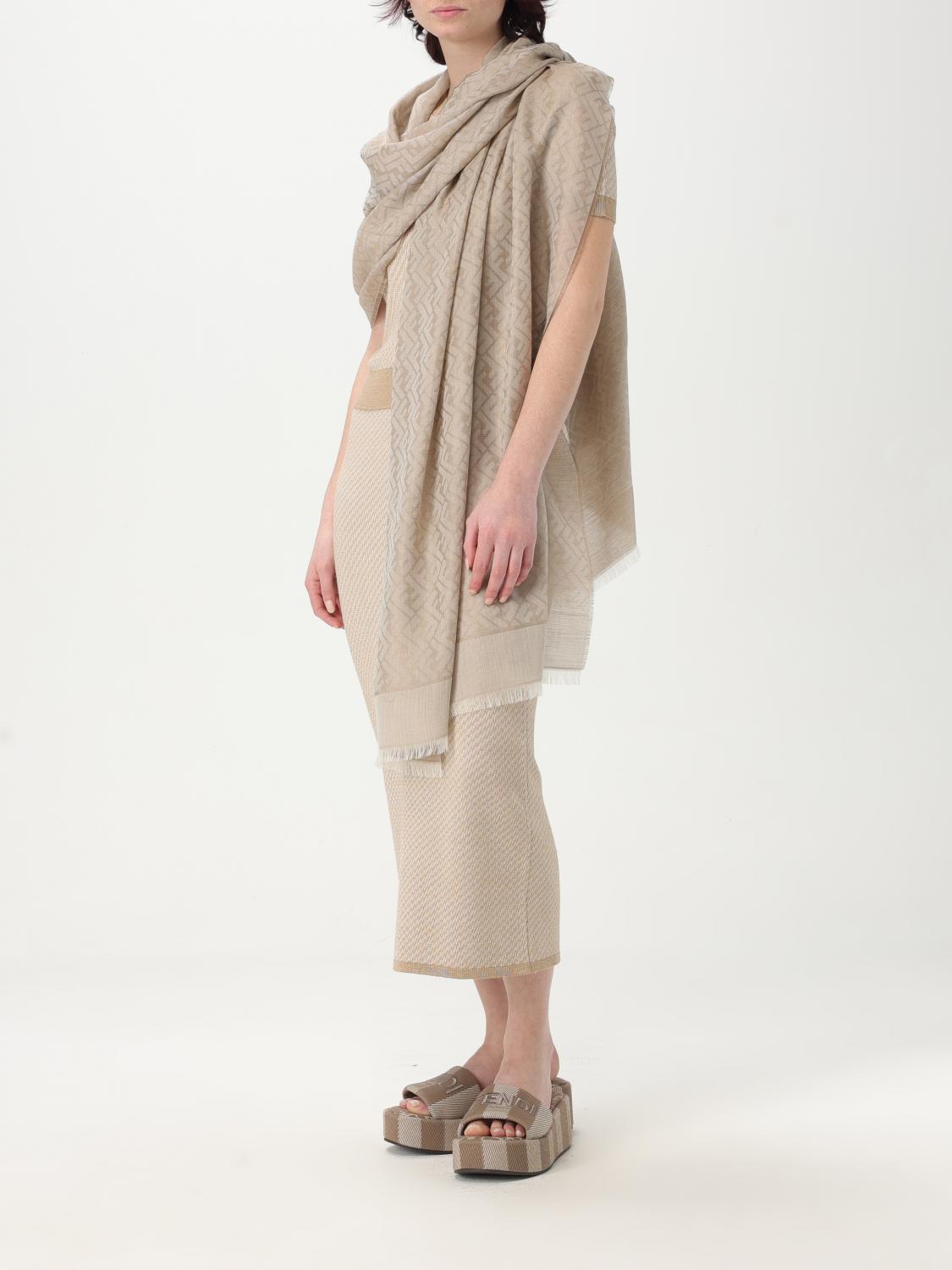 Fendi Neck scarf woman - Dove Grey | FXT246 AUM4 | GIGLIO.COM