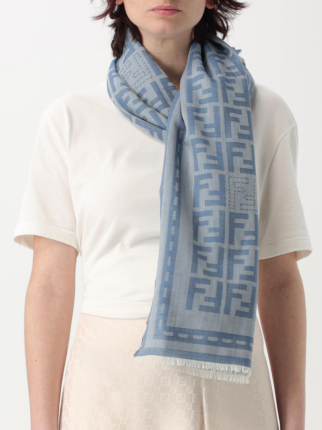Fendi Neck scarf woman - Gnawed Blue | FXT069 AUM1 | GIGLIO.COM