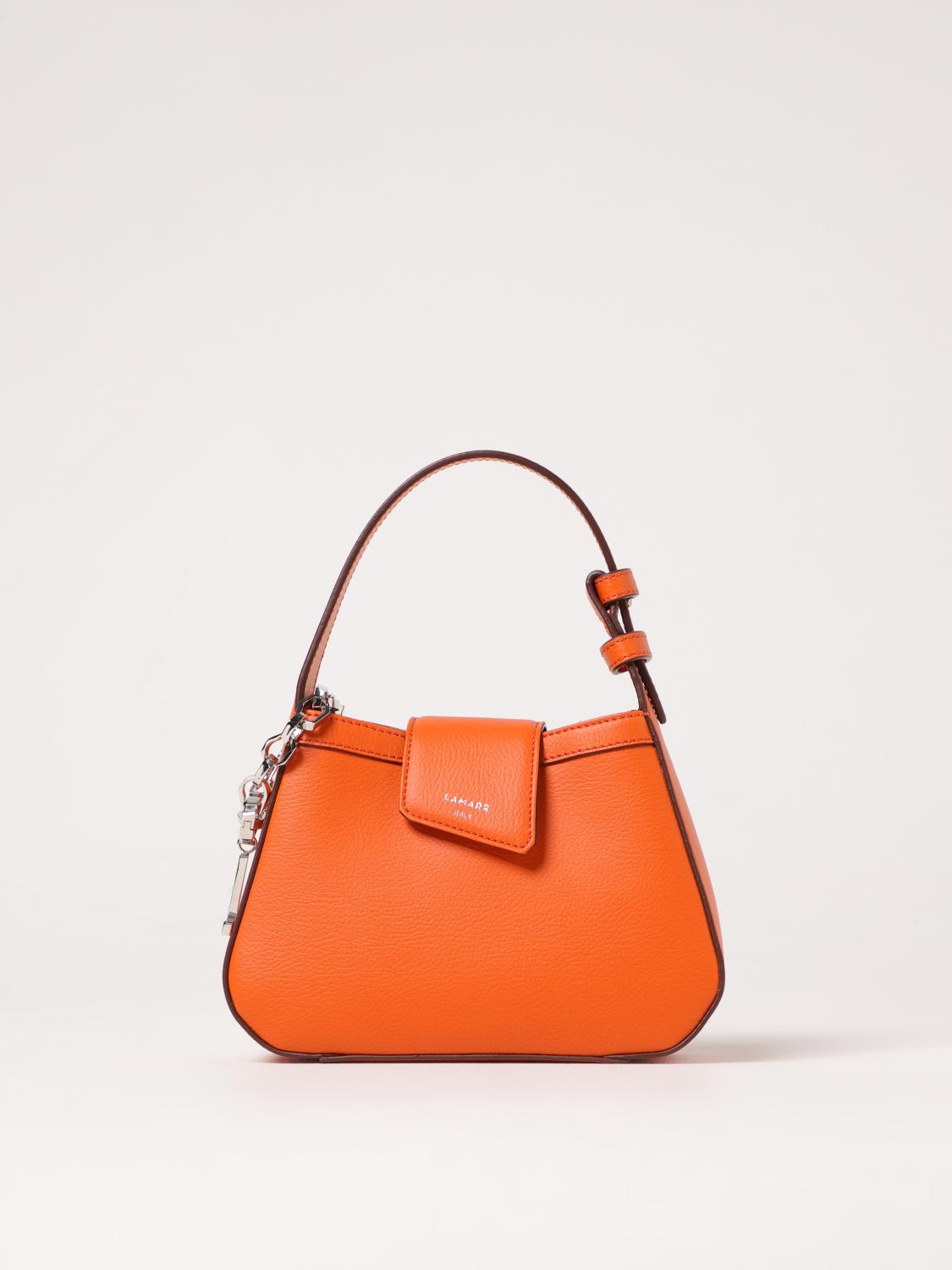 LAMARR BORSA A MANO: Borsa Teano in ecopelle buccia d'arancia Lamarr, Arancione - Img 1