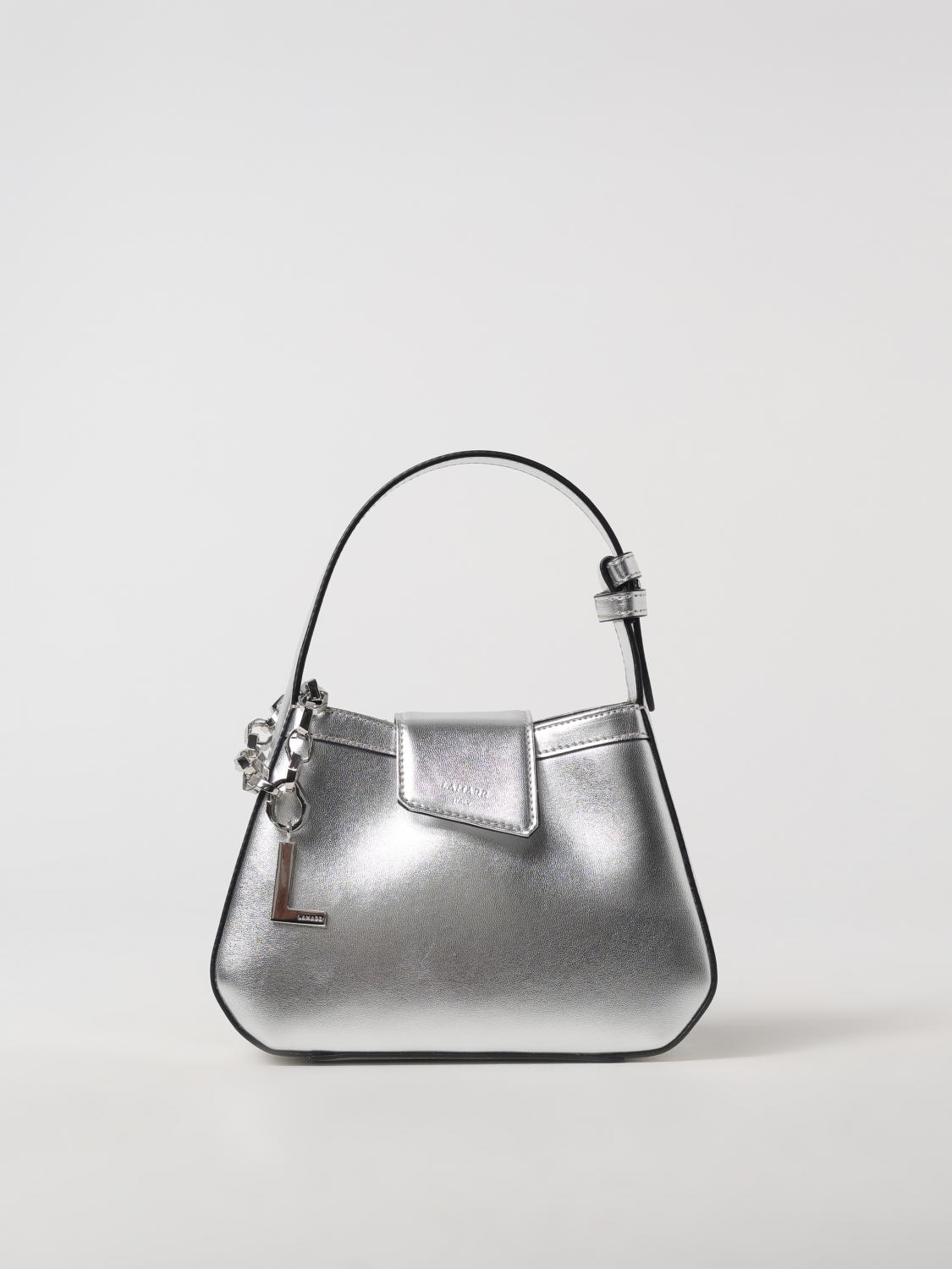 LAMARR BORSA A MANO: Borsa Teano in ecopelle buccia d'arancia Lamarr, Argento - Img 1