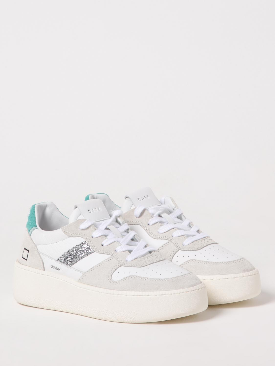 D.A.T.E. SNEAKERS: Sneakers Court D.A.T.E. in pelle e canvas , Bianco - Img 2