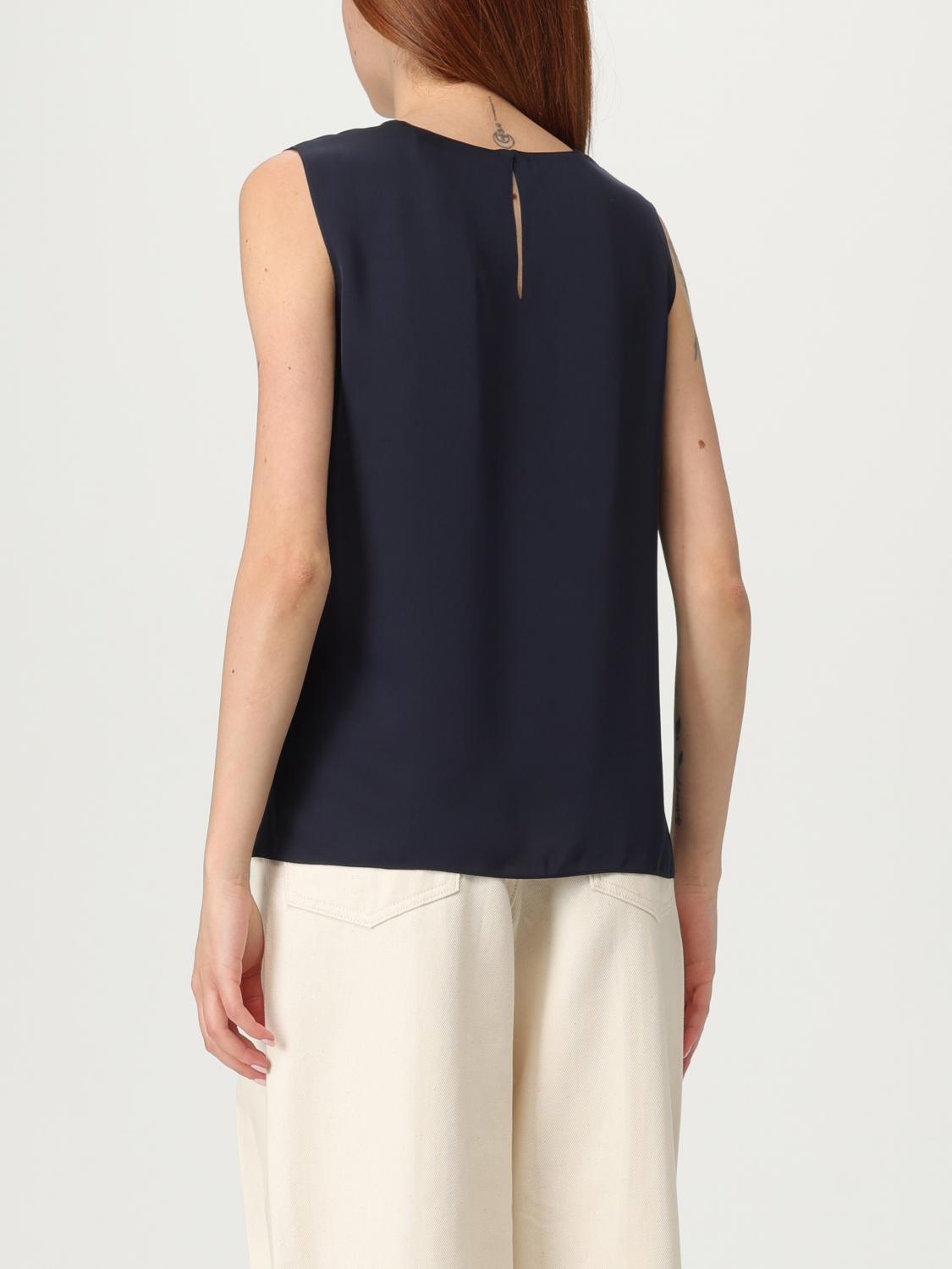THEORY TOP: Top basic Theory in georgette di seta , Blue - Img 2