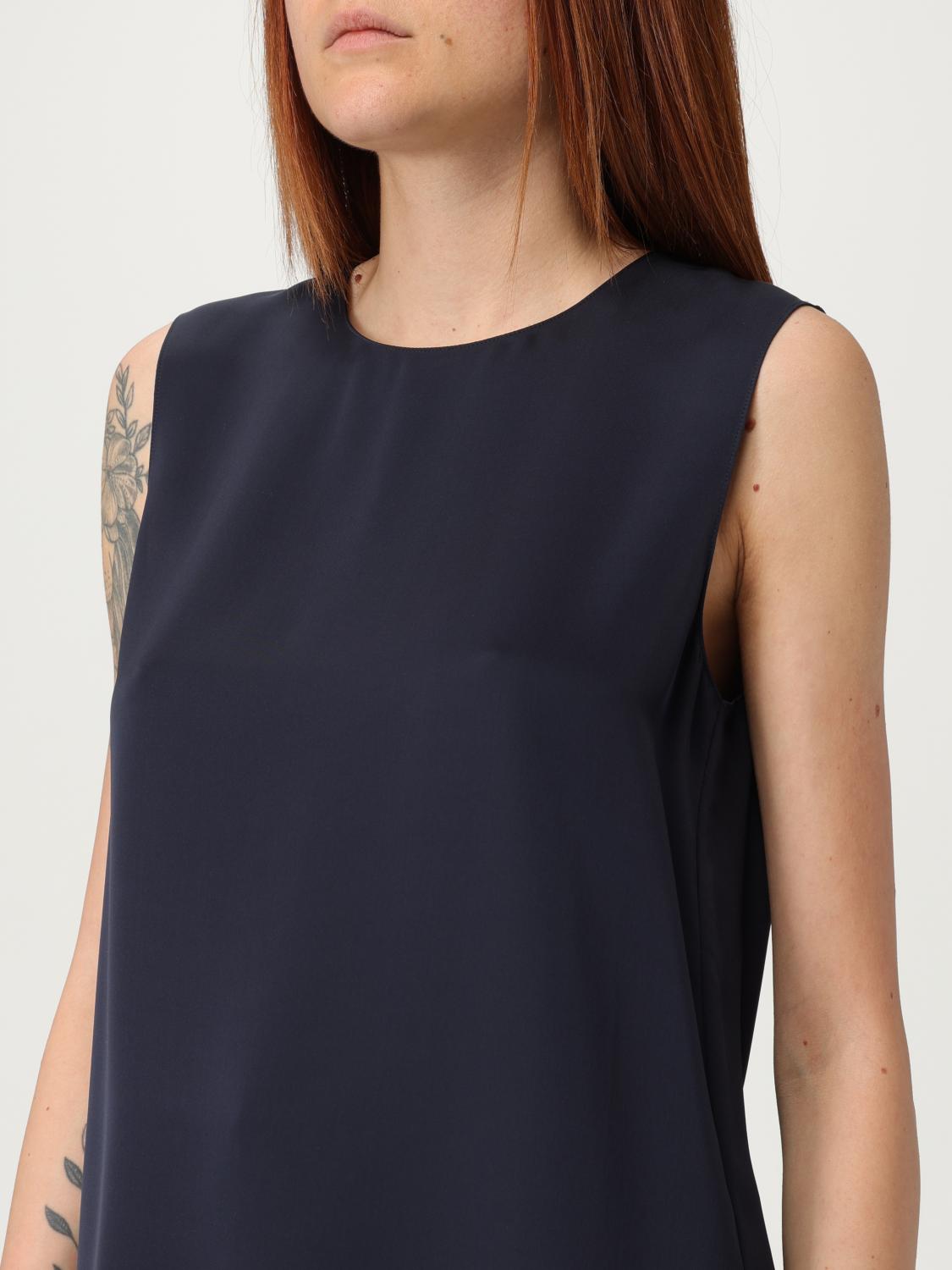THEORY TOP: Top basic Theory in georgette di seta , Blue - Img 3