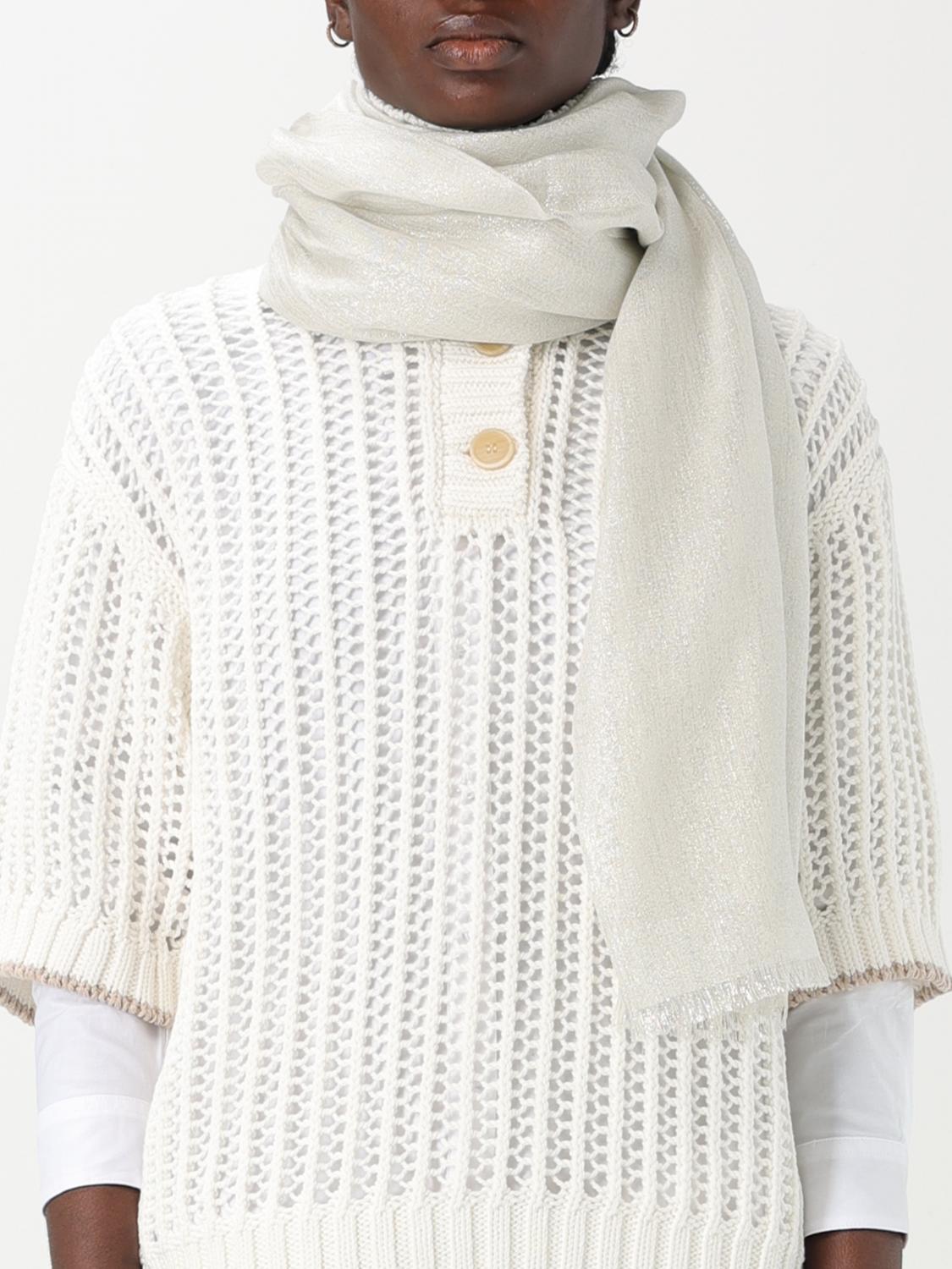 BRUNELLO CUCINELLI BUFANDA: Bufanda mujer Brunello Cucinelli, Blanco - Img 2