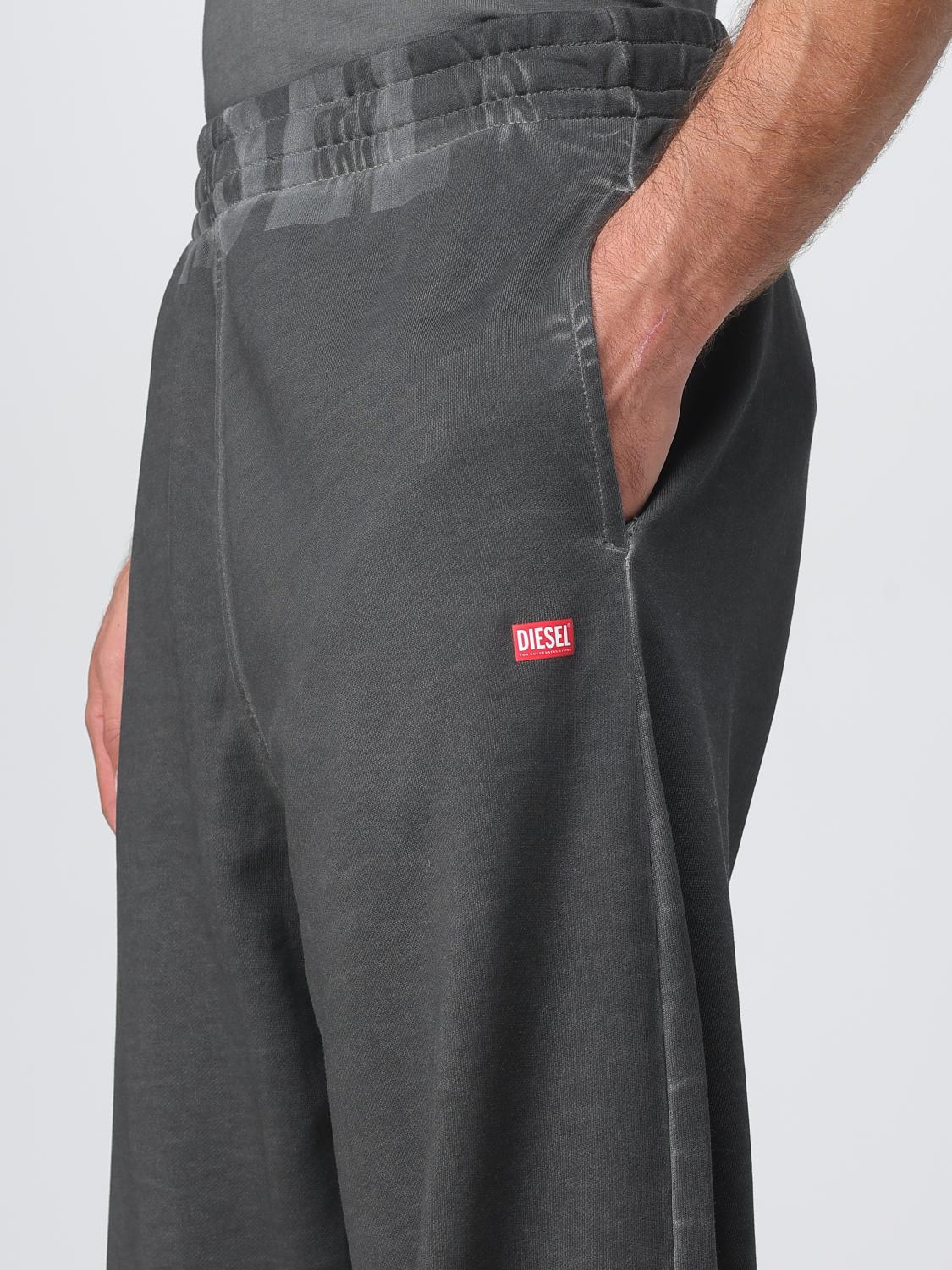 DIESEL PANTALONI: Pantalone Diesel in cotone con logo , Nero - Img 3