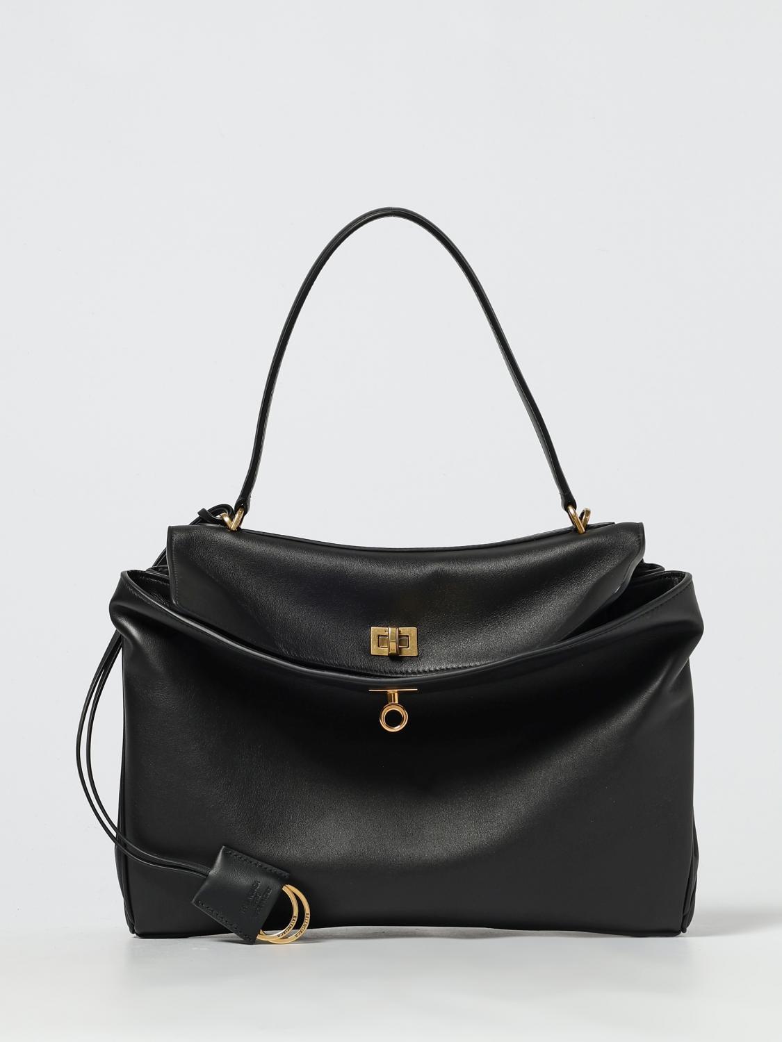 BALENCIAGA BORSA A SPALLA: Borsa Rodeo Medium Balenciaga in pelle , Nero - Img 1