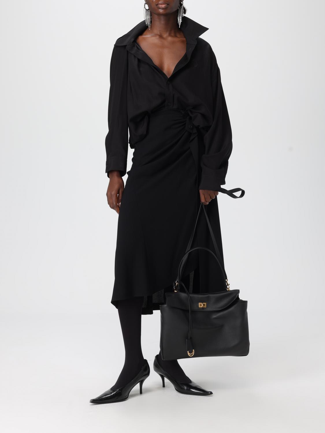BALENCIAGA BORSA A SPALLA: Borsa Rodeo Medium Balenciaga in pelle , Nero - Img 2