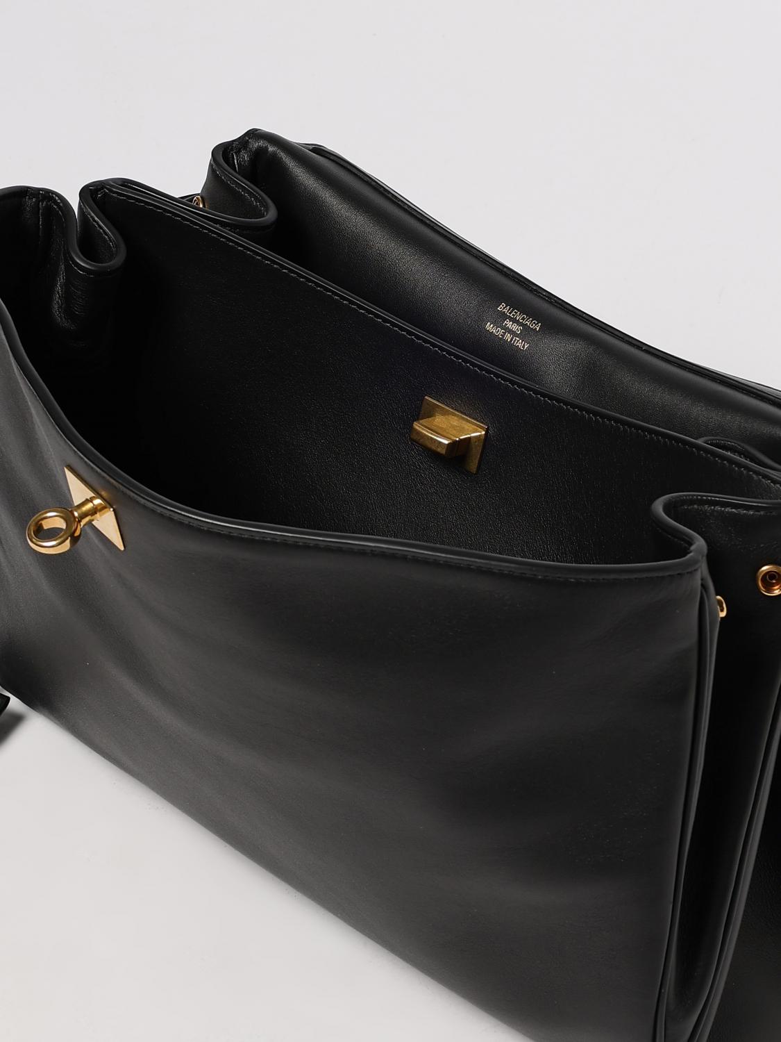 BALENCIAGA BORSA A SPALLA: Borsa Rodeo Medium Balenciaga in pelle , Nero - Img 4