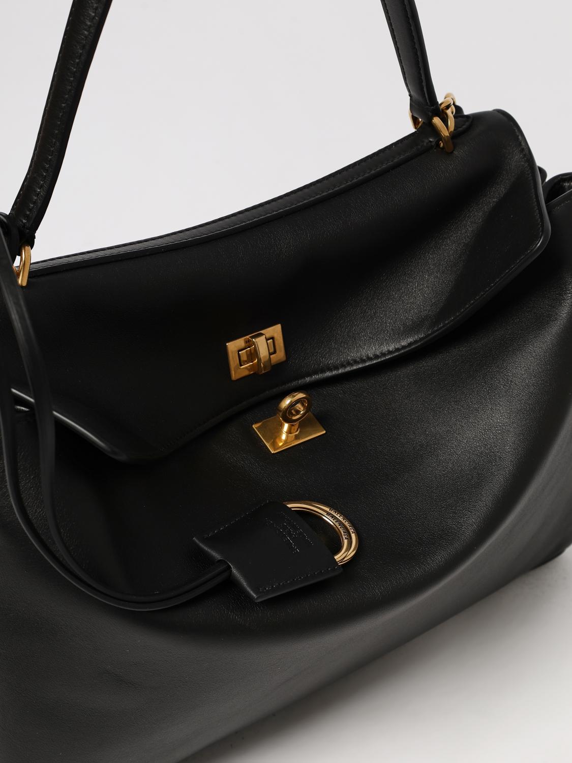 BALENCIAGA BORSA A SPALLA: Borsa Rodeo Medium Balenciaga in pelle , Nero - Img 5