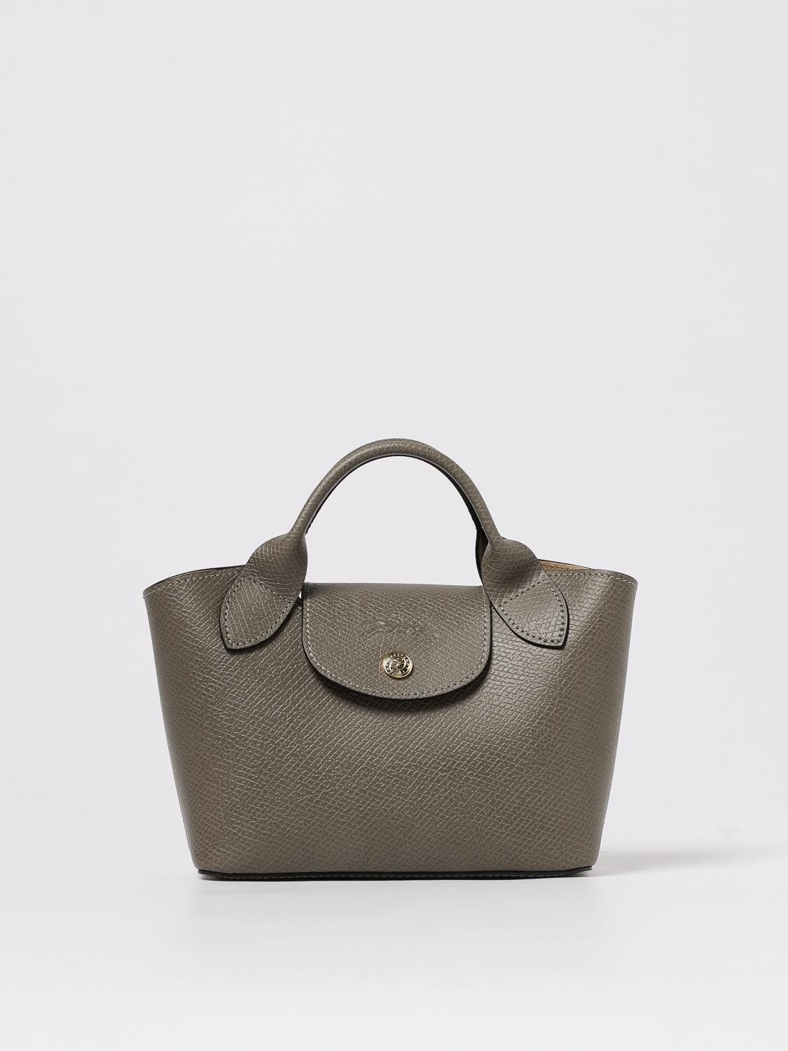 LONGCHAMP BORSA MINI: Borsa Shopping Bag XS Épure Longchamp in pelle a grana , Tortora - Img 1