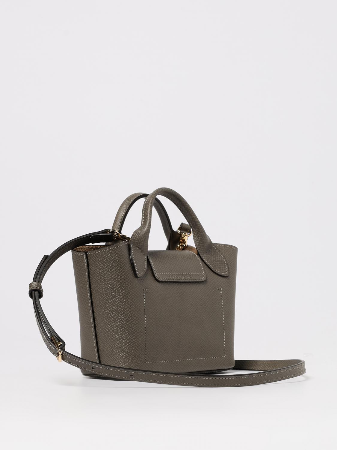 LONGCHAMP BORSA MINI: Borsa Shopping Bag XS Épure Longchamp in pelle a grana , Tortora - Img 2