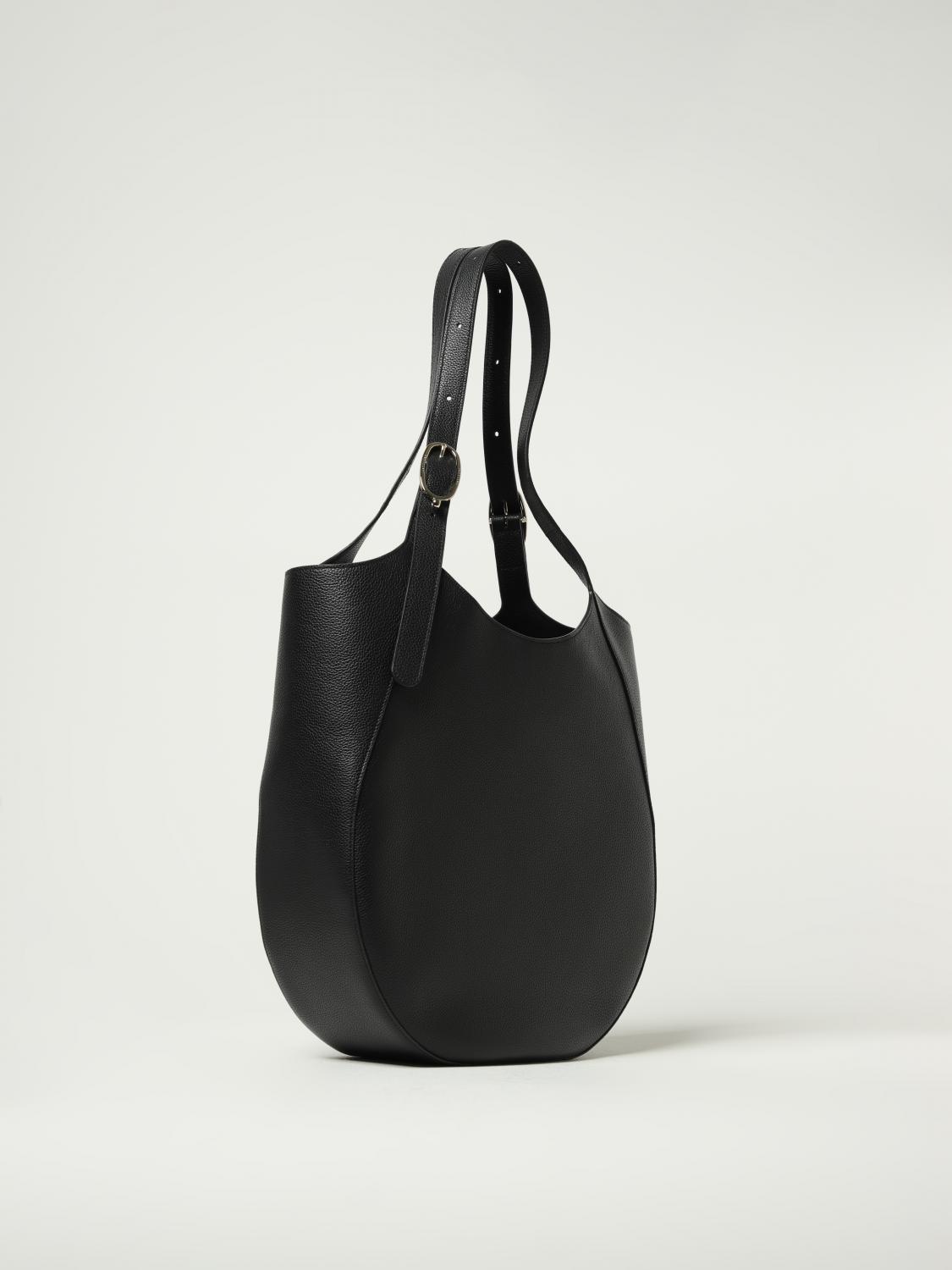 LONGCHAMP BORSA A SPALLA: Borsa Shopping bag XL Le Foulonné Longchamp in pelle a grana , Nero - Img 2