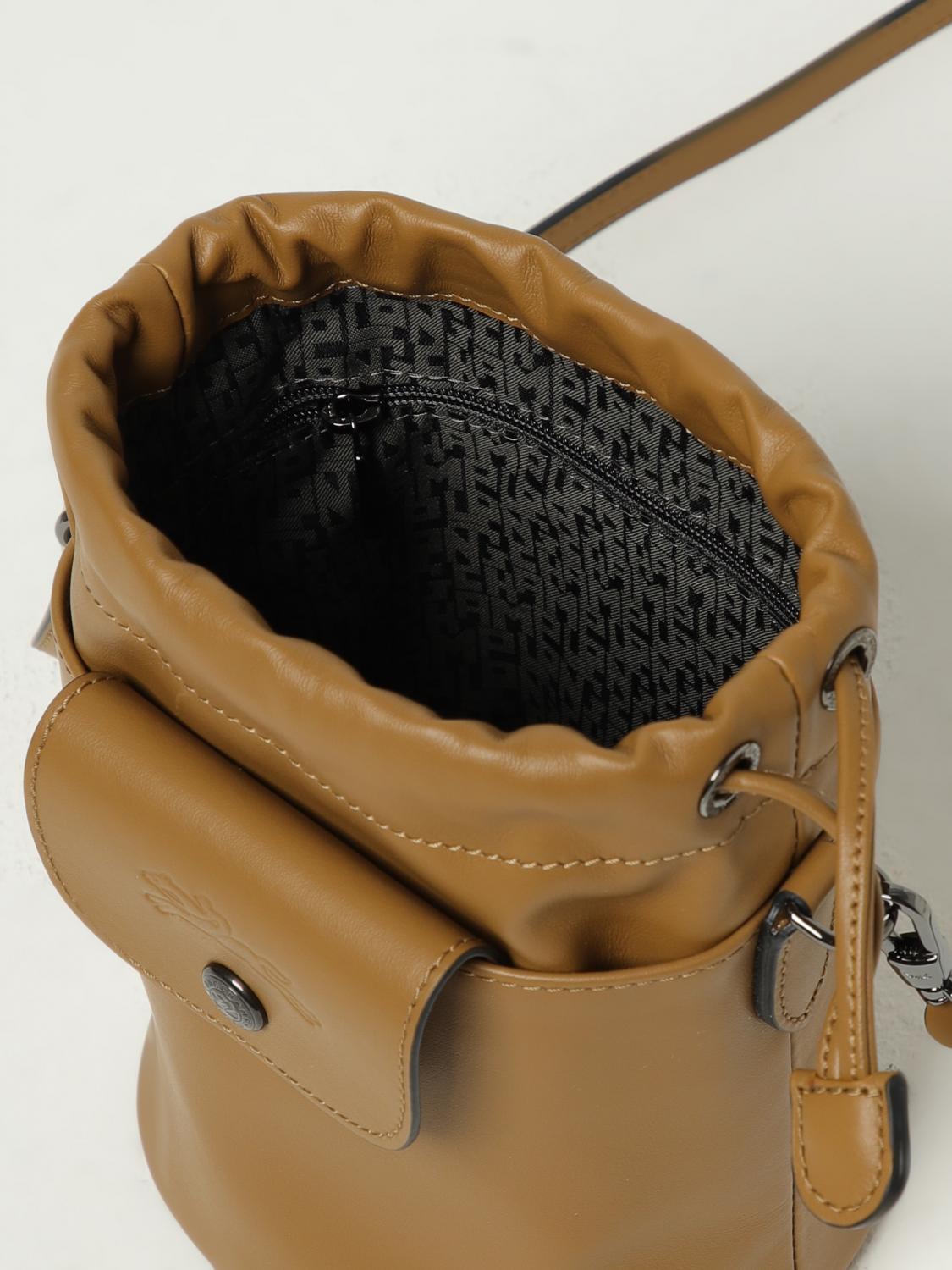 LONGCHAMP BORSA MINI: Borsa XS Le Pliage Xtra Longchamp in pelle , Tabacco - Img 3