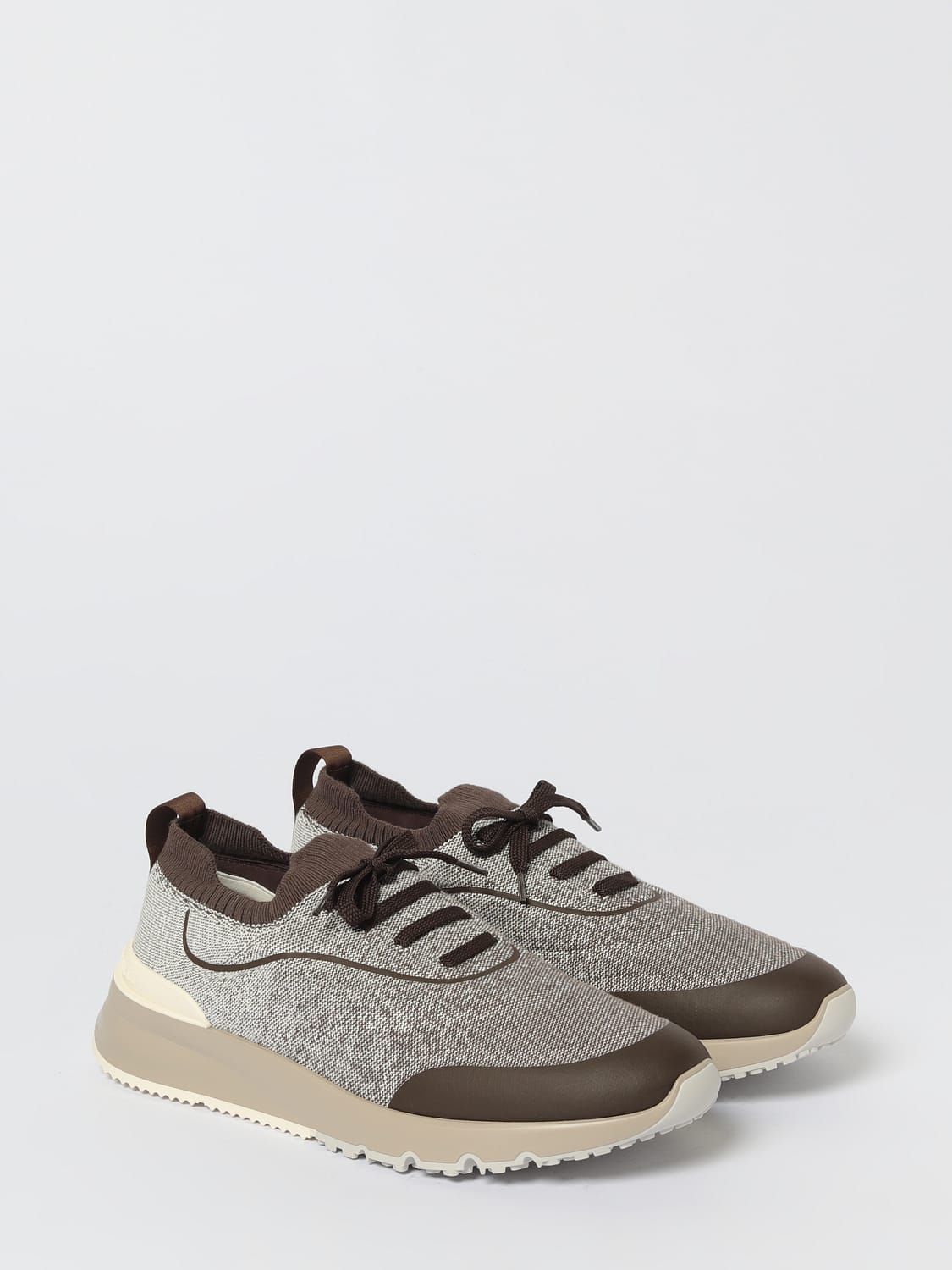 BRUNELLO CUCINELLI BASKETS: Baskets homme Brunello Cucinelli, Brun - Img 2