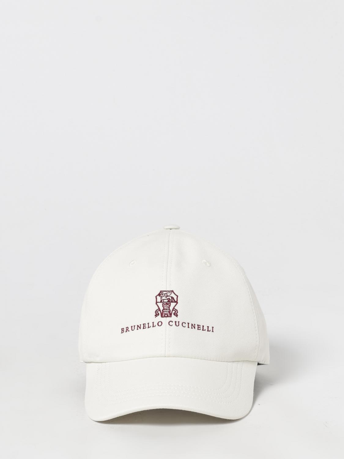 BRUNELLO CUCINELLI CHAPEAU: Chapeau Brunello Cucinelli en coton avec logo brodé, Blanc - Img 2