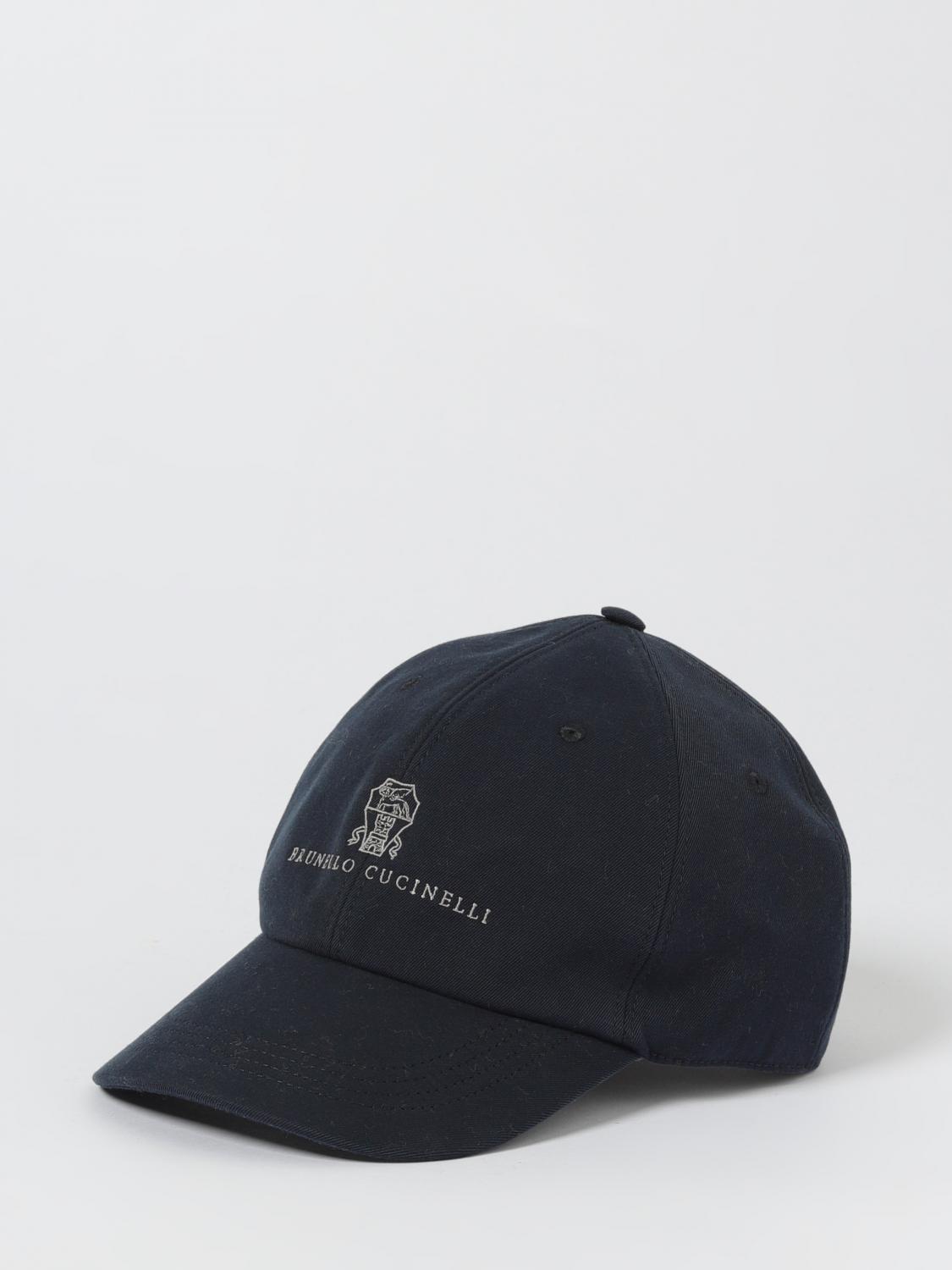 BRUNELLO CUCINELLI CAPPELLO: Cappello Brunello Cucinelli in cotone con logo ricamato , Blue - Img 1