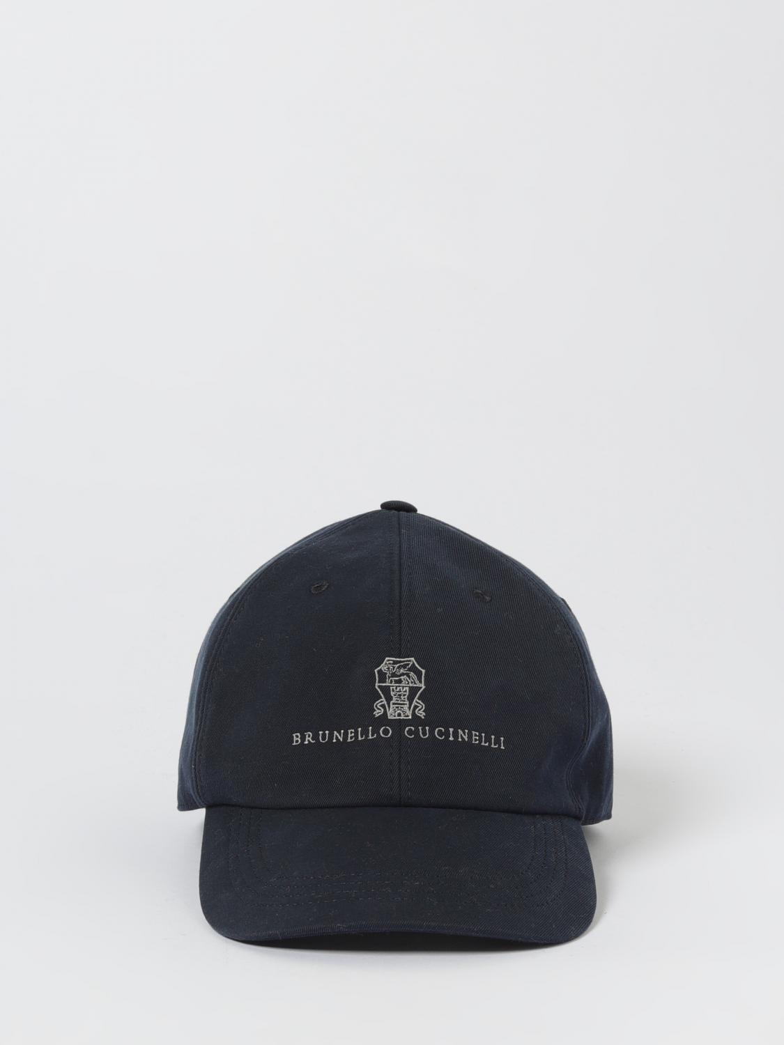 BRUNELLO CUCINELLI CAPPELLO: Cappello Brunello Cucinelli in cotone con logo ricamato , Blue - Img 2