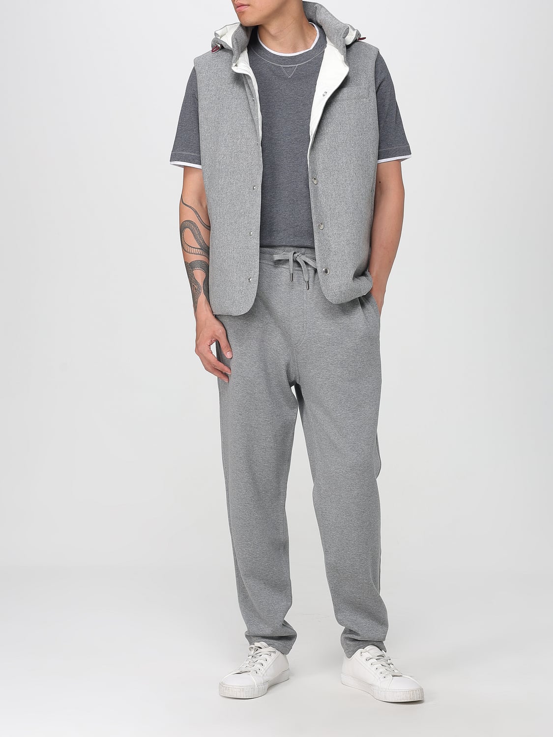 BRUNELLO CUCINELLI 팬츠: 팬츠 남성 Brunello Cucinelli, 그레이 - Img 2