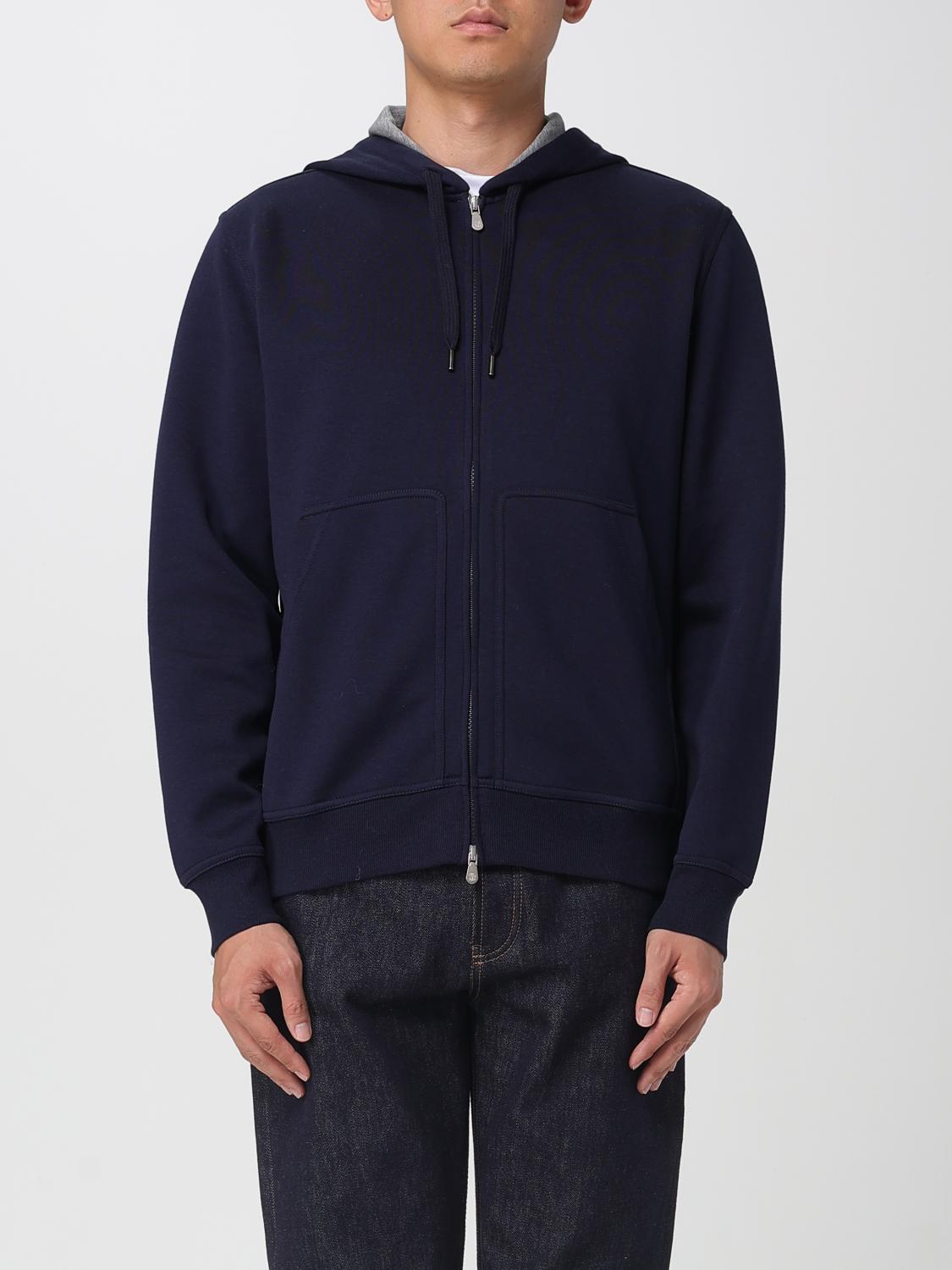 BRUNELLO CUCINELLI SWEATSHIRT: Brunello Cucinelli Cotton and Cashmere Sweatshirt, Blue - Img 1