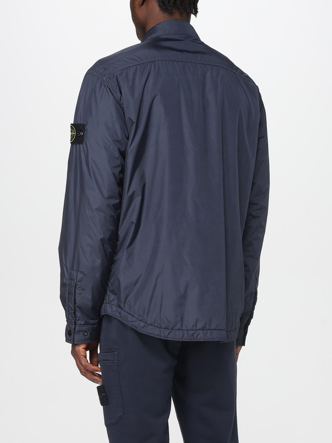 Shirt Stone Island Blue Windbreaker STONE ISLAND: Jacket Men Blue